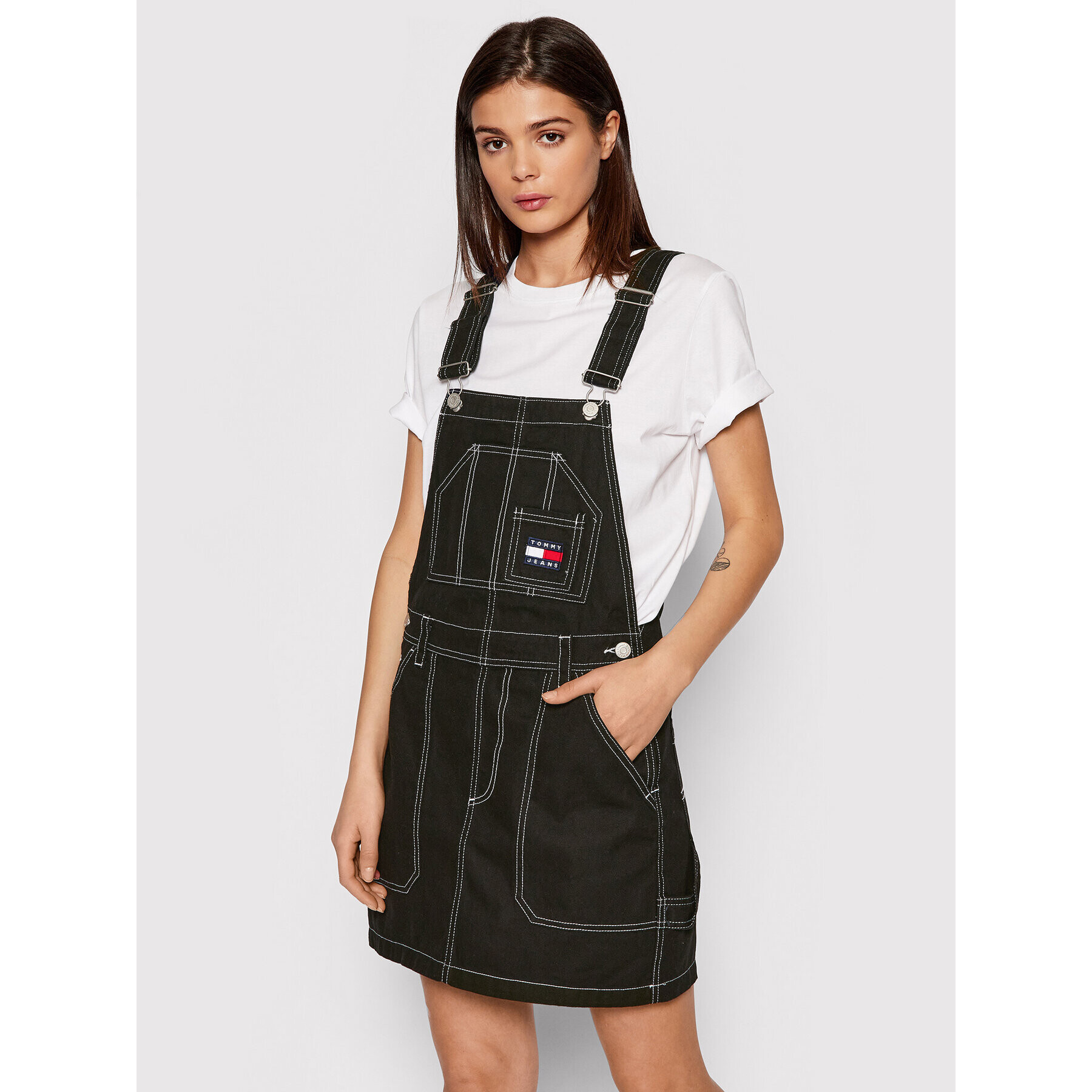 Tommy Jeans Farmer ruha Stitch Dungaree DW0DW11858 Fekete Regular Fit - Pepit.hu