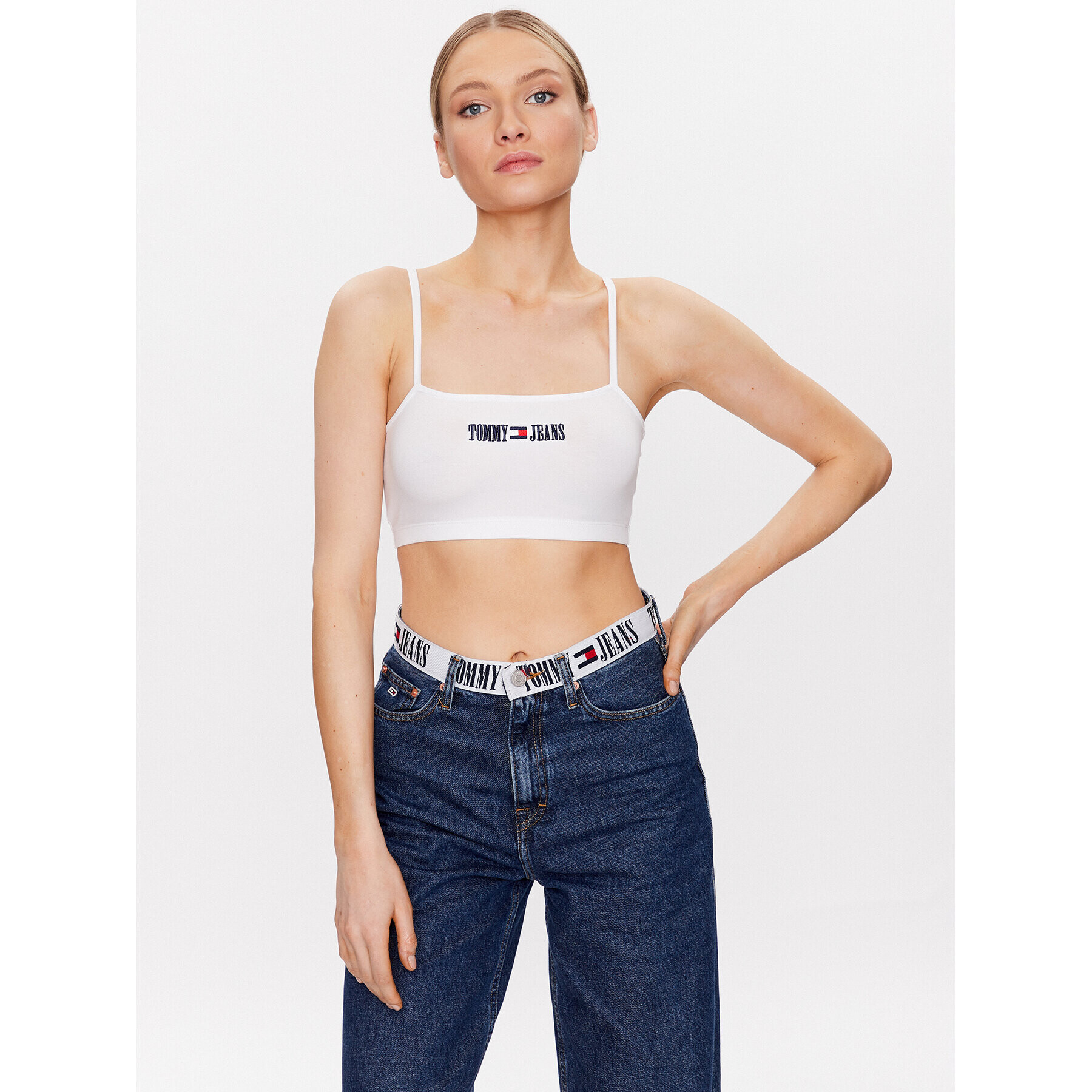 Tommy Jeans Felső DW0DW15458 Fehér Cropped Fit - Pepit.hu