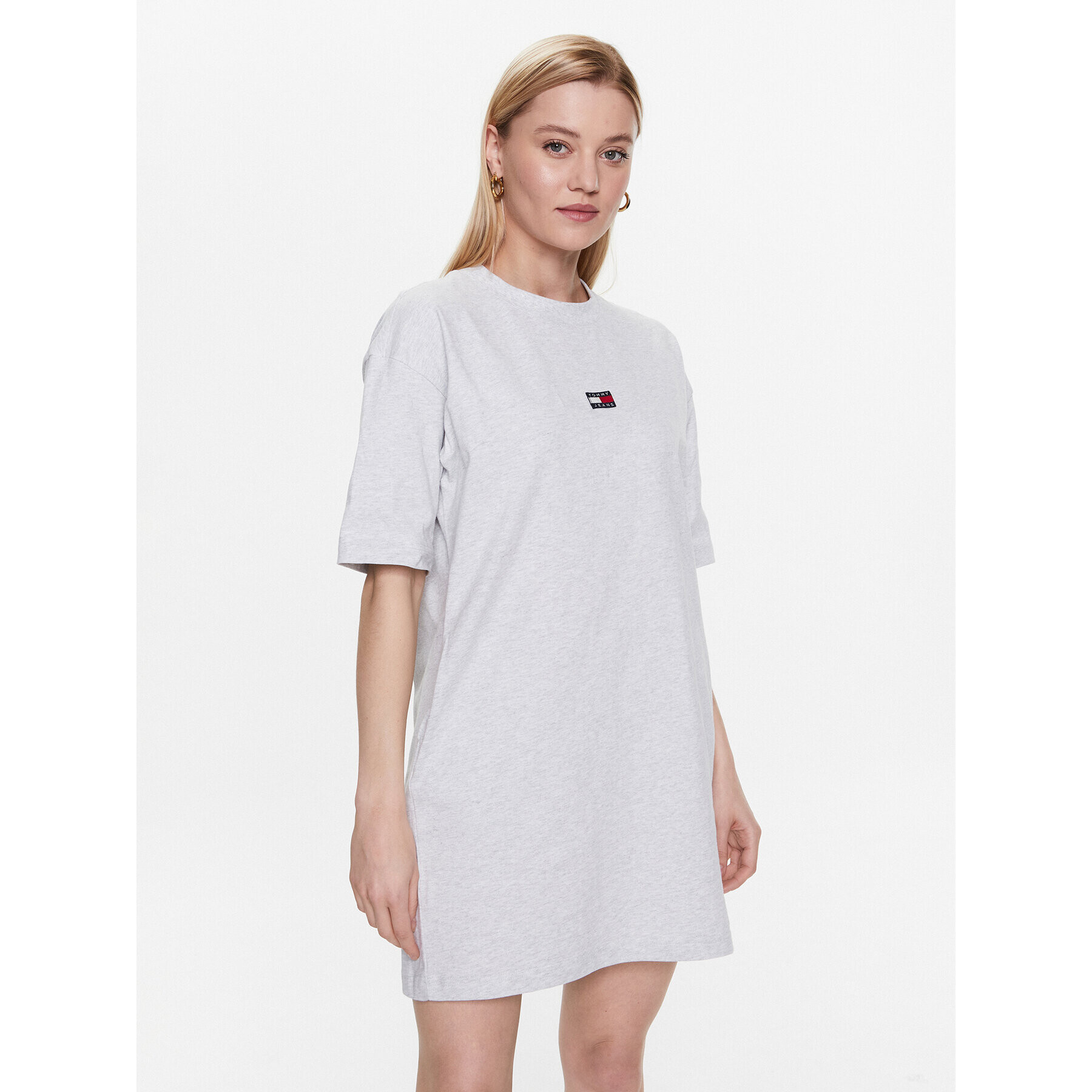 Tommy Jeans Hétköznapi ruha Tjw Ova Varisity Prep Tee Dress DW0DW15570 Szürke Relaxed Fit - Pepit.hu