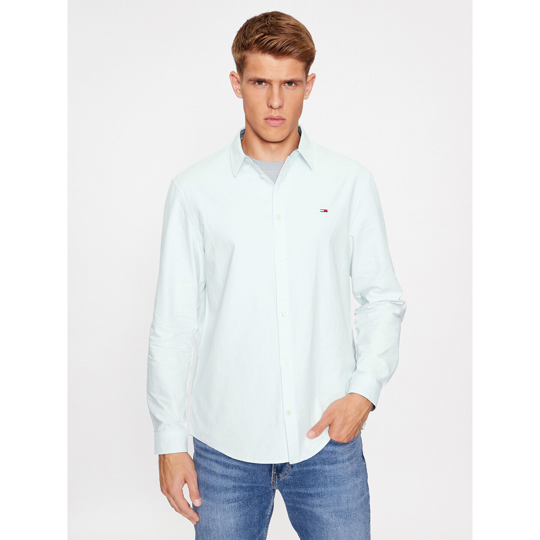 Tommy Jeans Ing Classic Oxford DM0DM15408 Zöld Classic Fit - Pepit.hu