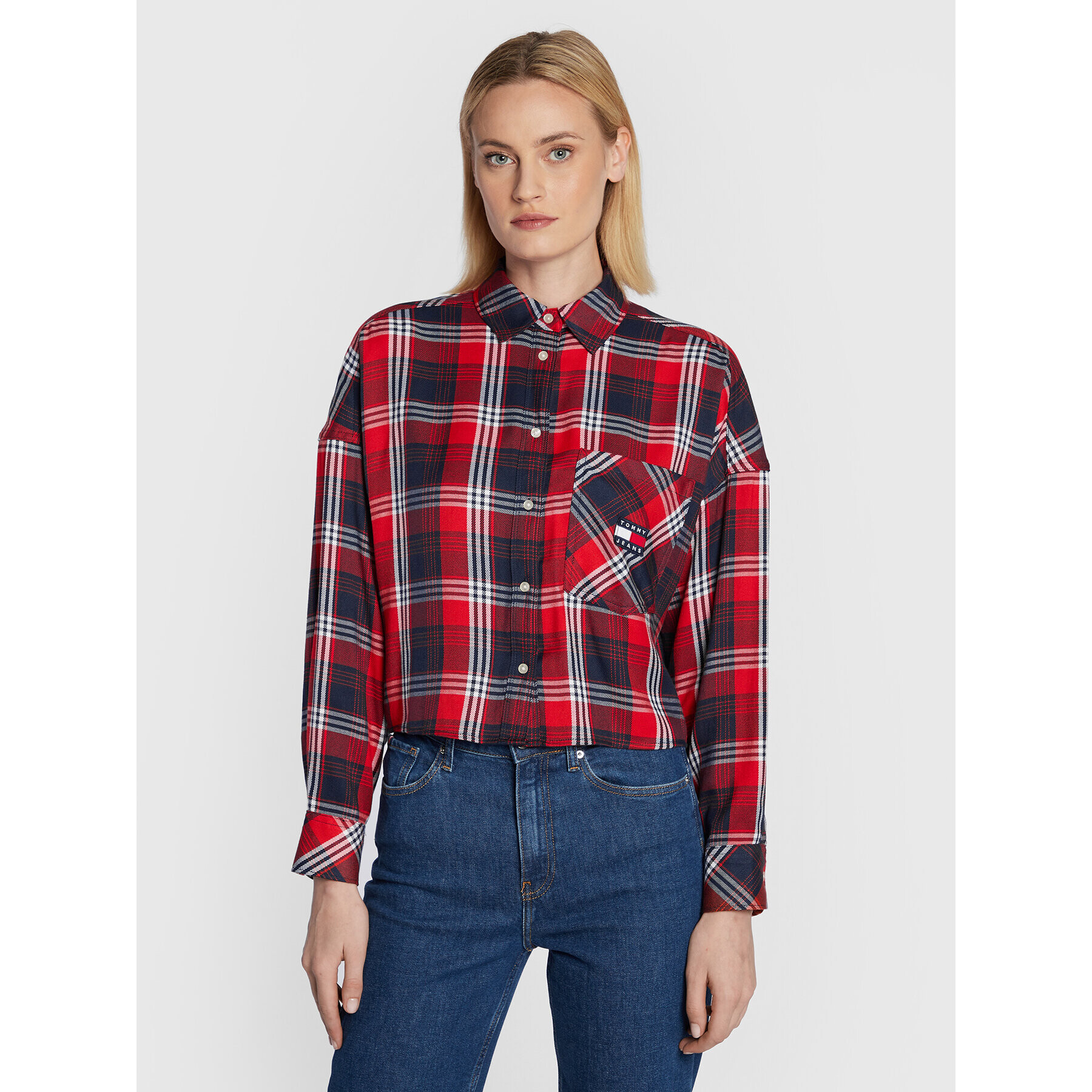 Tommy Jeans Ing DW0DW14439 Piros Cropped Fit - Pepit.hu