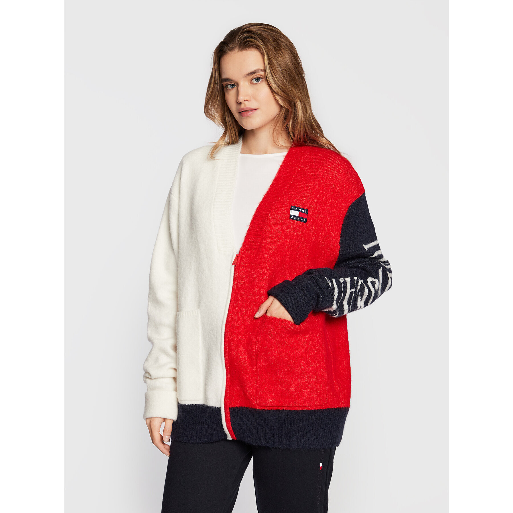 Tommy Jeans Kardigán DW0DW14280 Színes Oversize - Pepit.hu