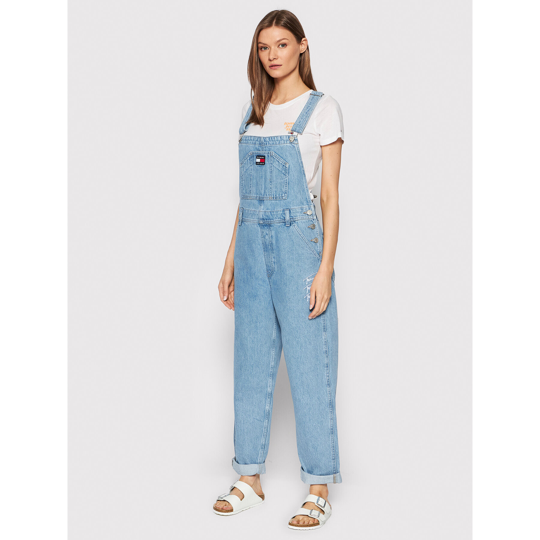 Tommy Jeans Kertésznadrág Dungaree DW0DW12381 Kék Relaxed Fit - Pepit.hu