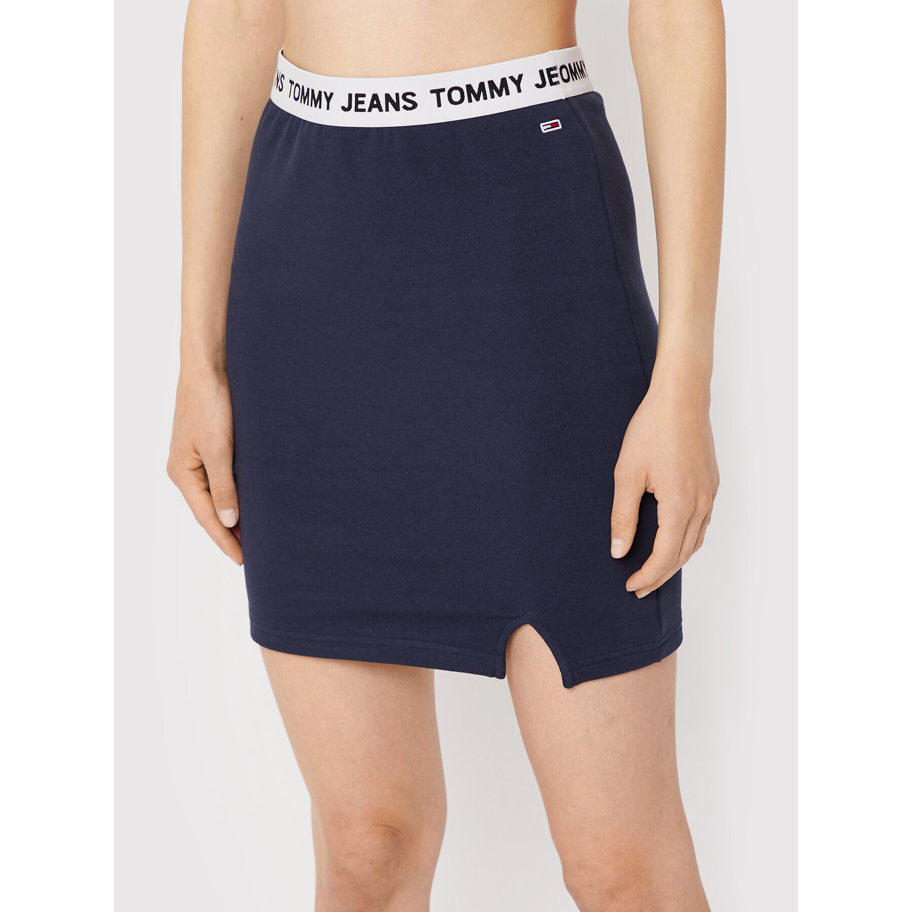 Tommy Jeans Miniszoknya Logo Waistband DW0DW13706 Sötétkék Slim Fit - Pepit.hu