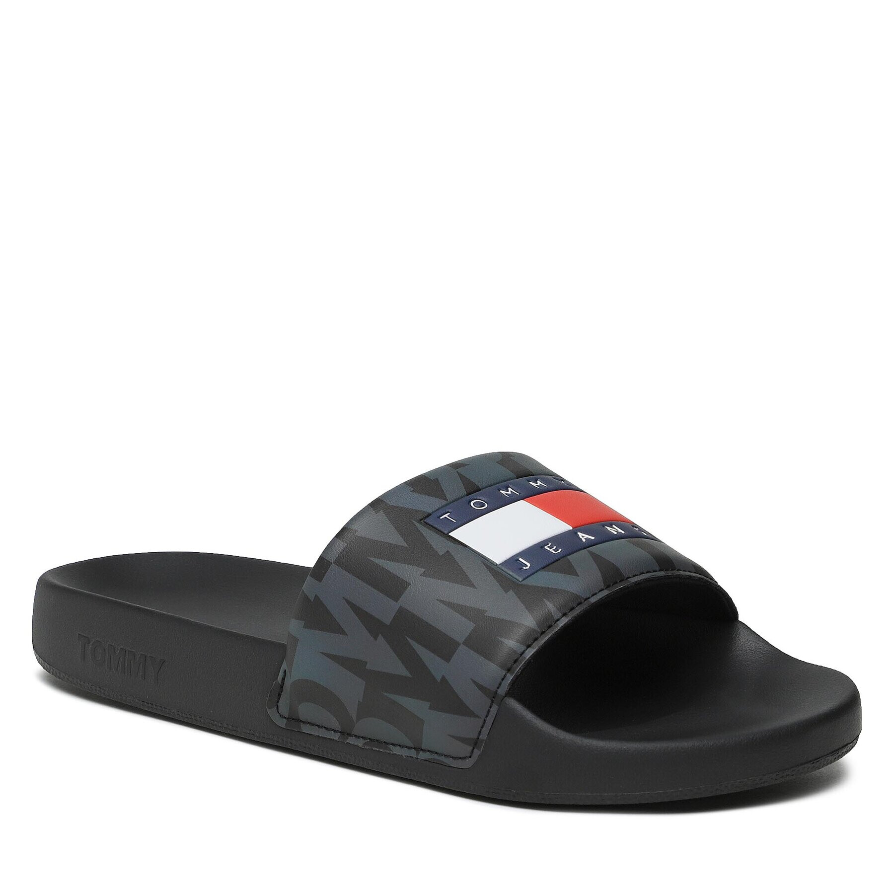 Tommy Jeans Papucs Pool Slide Print EM0EM01146 Fekete - Pepit.hu