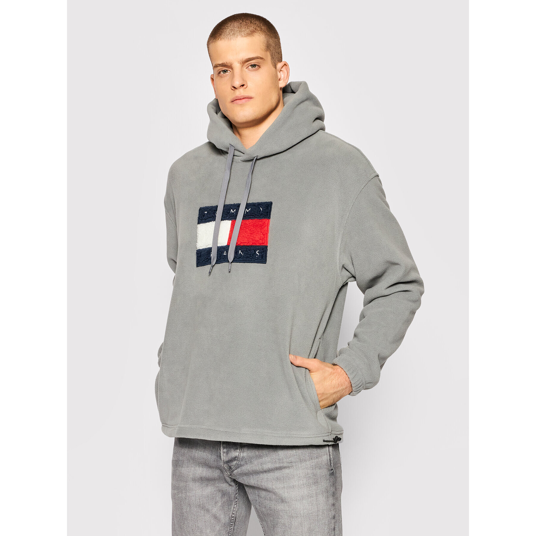 Tommy Jeans Polár kabát DM0DM12576 Szürke Relaxed Fit - Pepit.hu