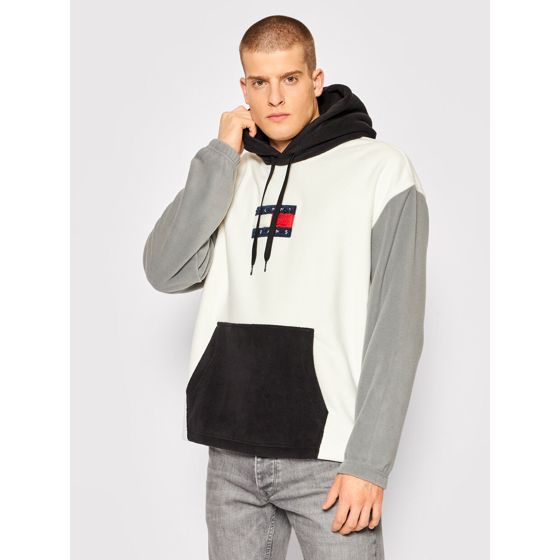 Tommy Jeans Polár kabát DM0DM12579 Bézs Relaxed Fit - Pepit.hu