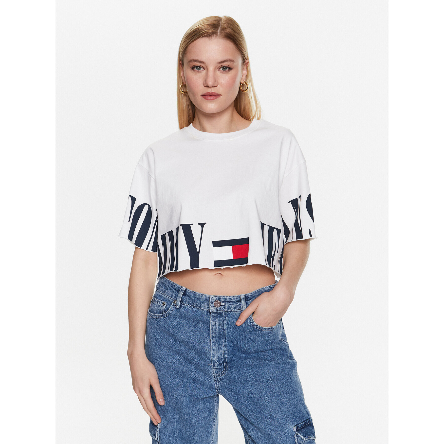 Tommy Jeans Póló Archive 2 DW0DW15460 Fehér Oversize - Pepit.hu