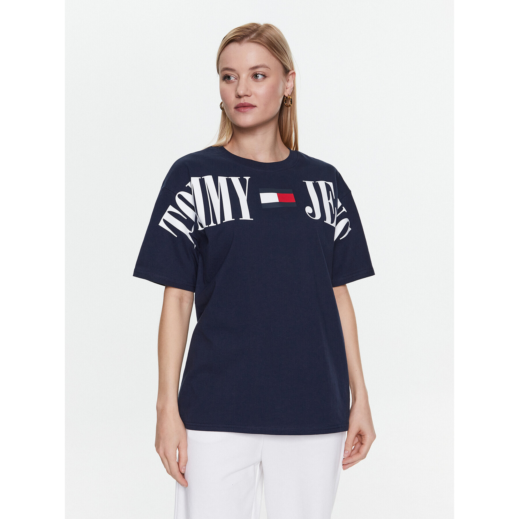 Tommy Jeans Póló Archive DW0DW15459 Sötétkék Oversize - Pepit.hu