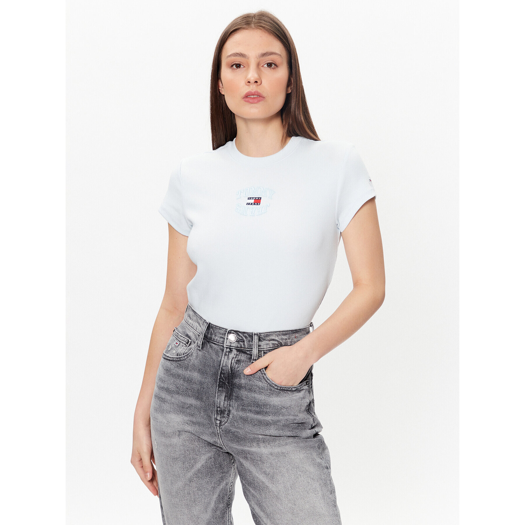 Tommy Jeans Póló Baby Mirror DW0DW16289 Kék Regular Fit - Pepit.hu