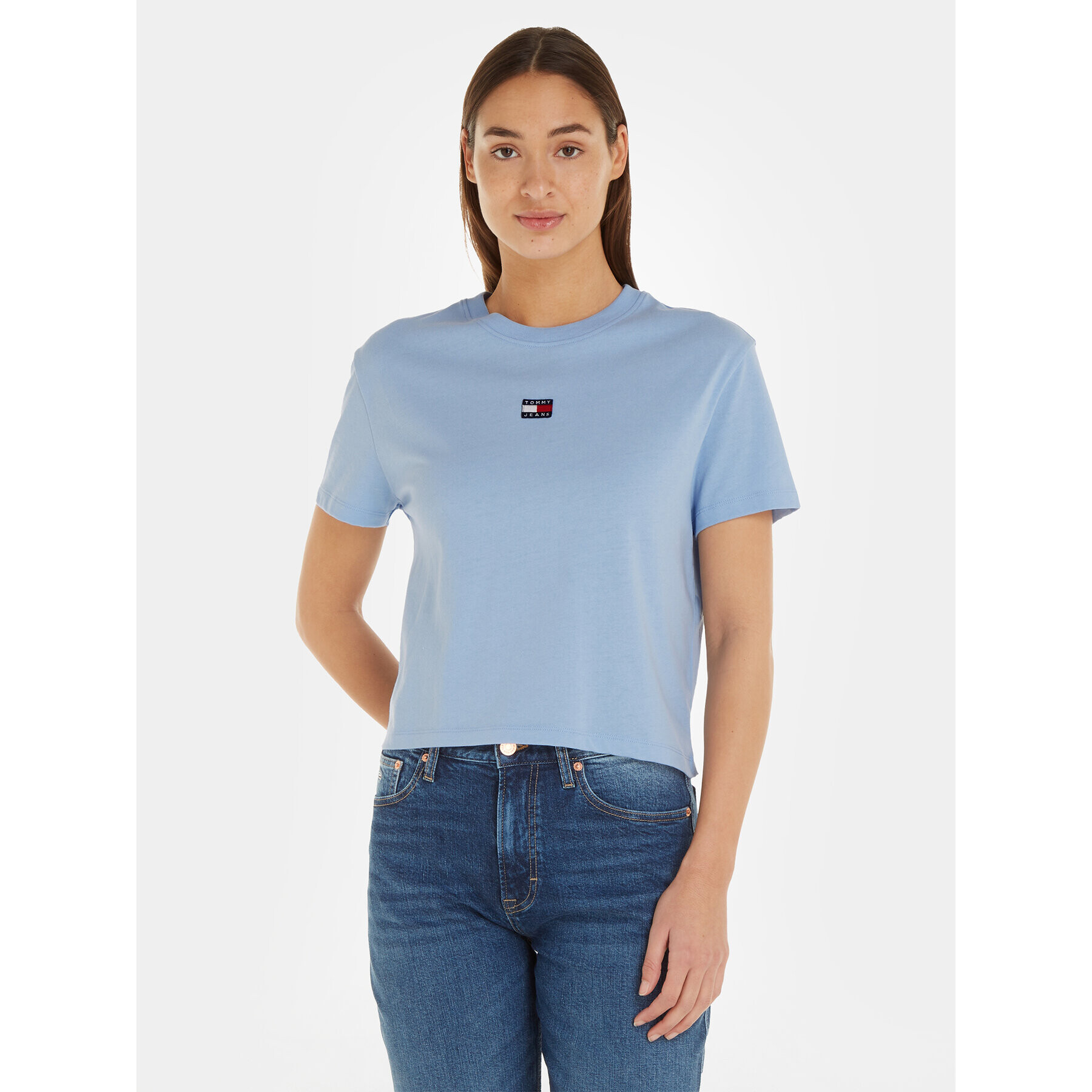 Tommy Jeans Póló Badge DW0DW15640 Kék Classic Fit - Pepit.hu