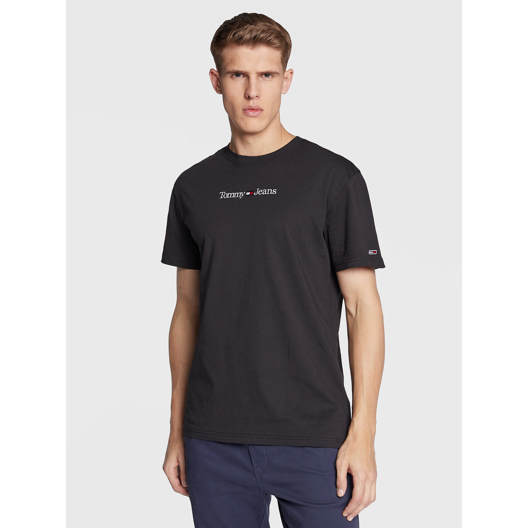 Tommy Jeans Póló Classic Linear DM0DM14984 Fekete Regular Fit - Pepit.hu