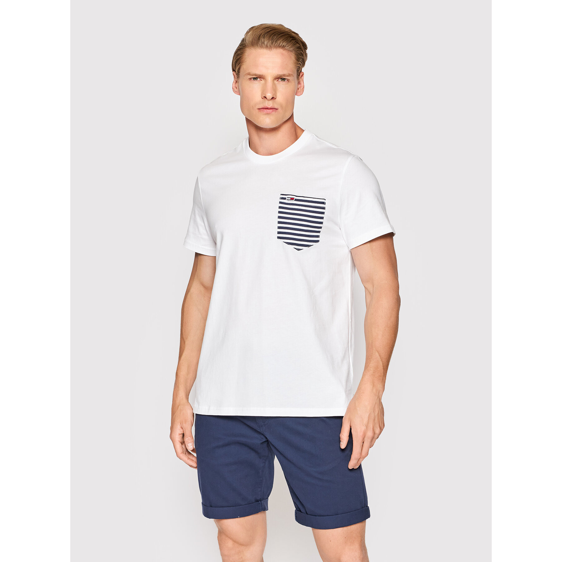 Tommy Jeans Póló Contrast Pocket DM0DM13122 Fehér Regular Fit - Pepit.hu