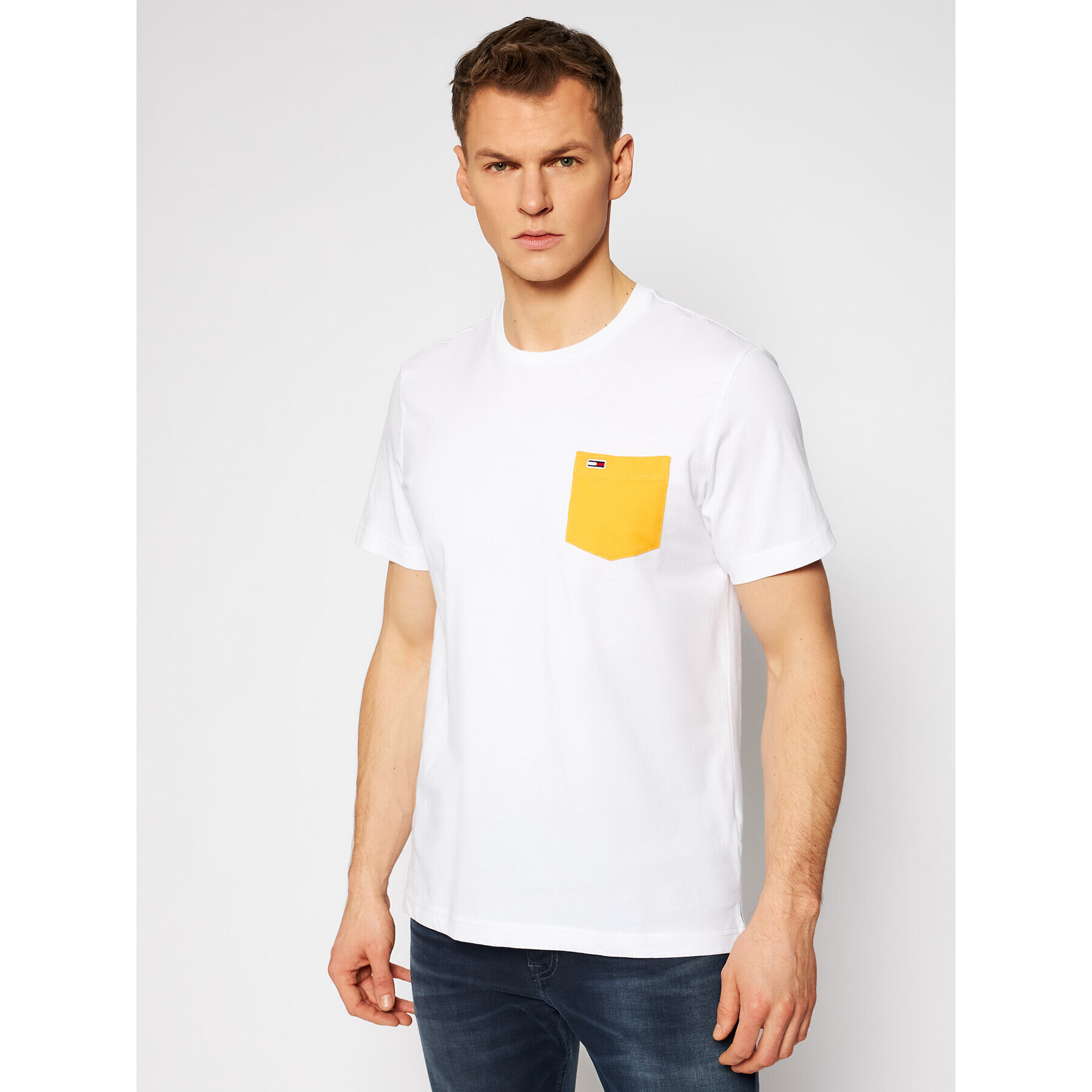 Tommy Jeans Póló Contrast Pocket Tee DM0DM10283 Fehér Regular Fit - Pepit.hu