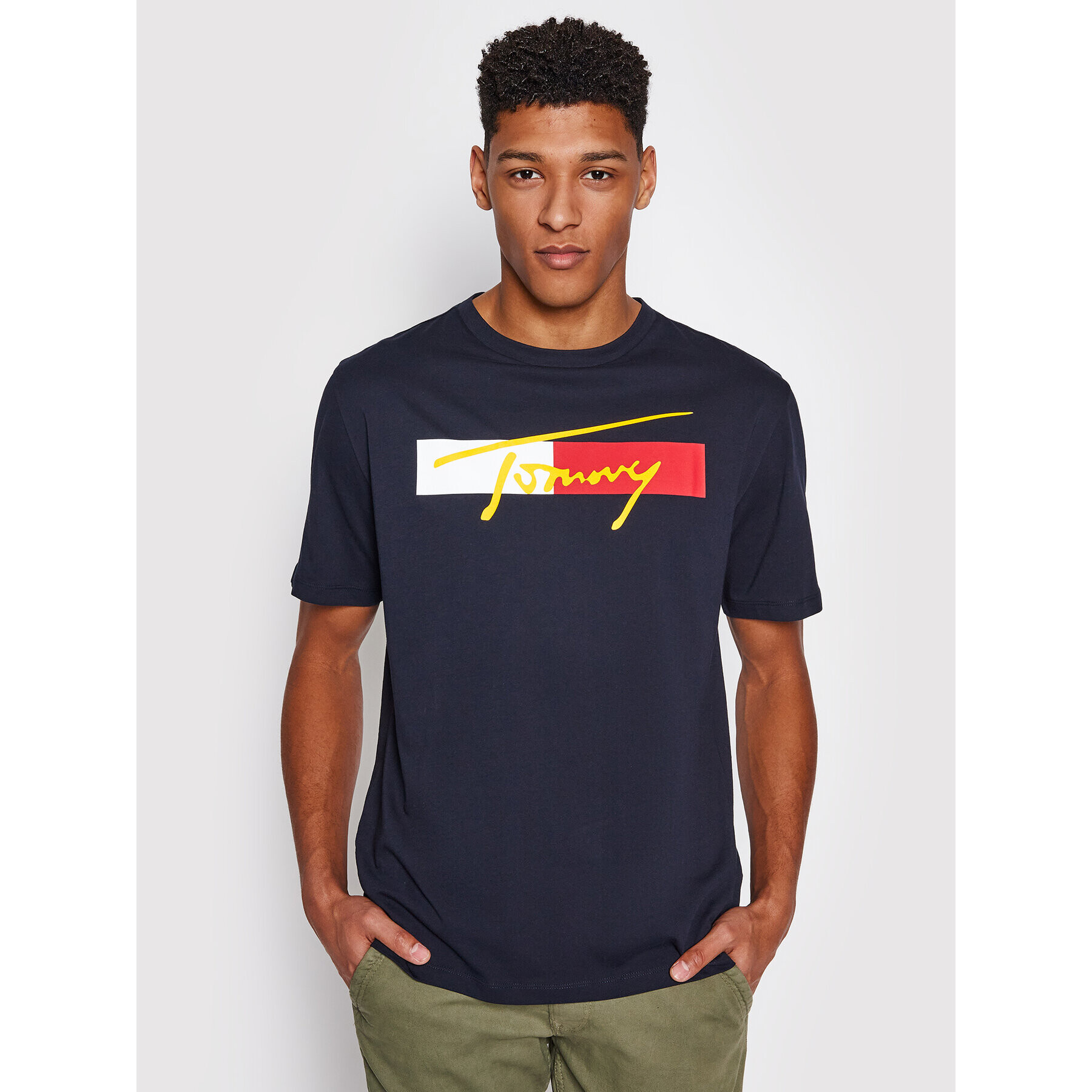 Tommy Jeans Póló Drop Shoulder Tee UM0UM02115 Sötétkék Regular Fit - Pepit.hu