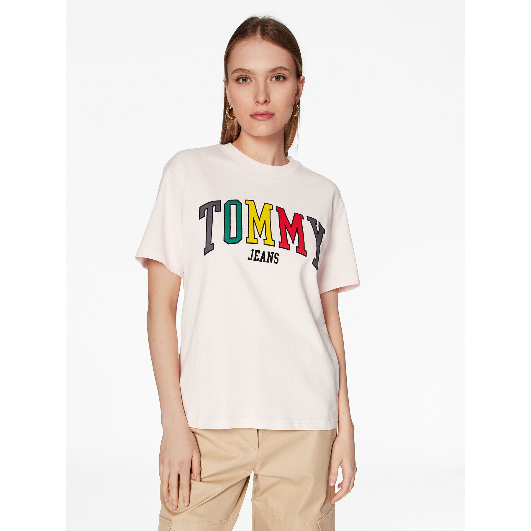 Tommy Jeans Póló DW0DW15468 Rózsaszín Relaxed Fit - Pepit.hu