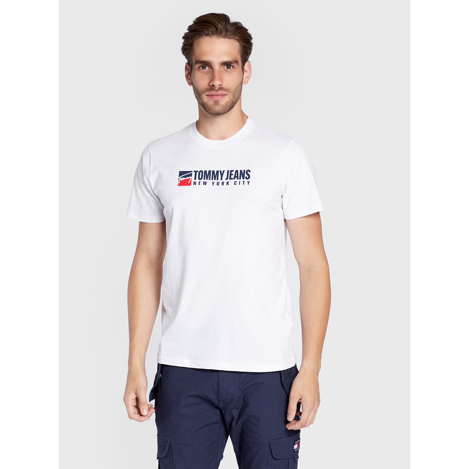 Tommy Jeans Póló Entry Athletics DM0DM14001 Fehér Regular Fit - Pepit.hu