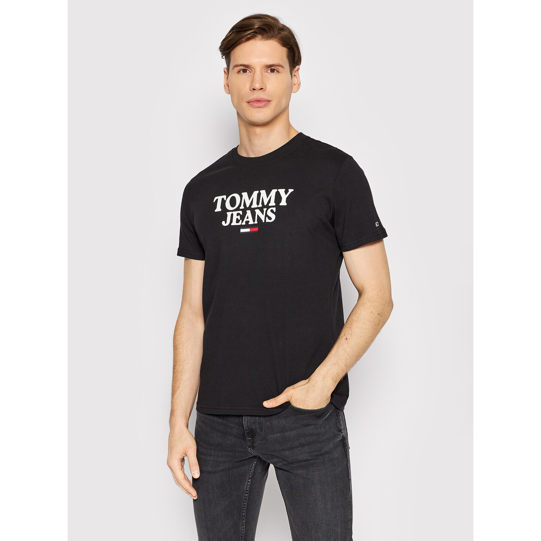 Tommy Jeans Póló Entry Graphic DM0DM12853 Fekete Regular Fit - Pepit.hu