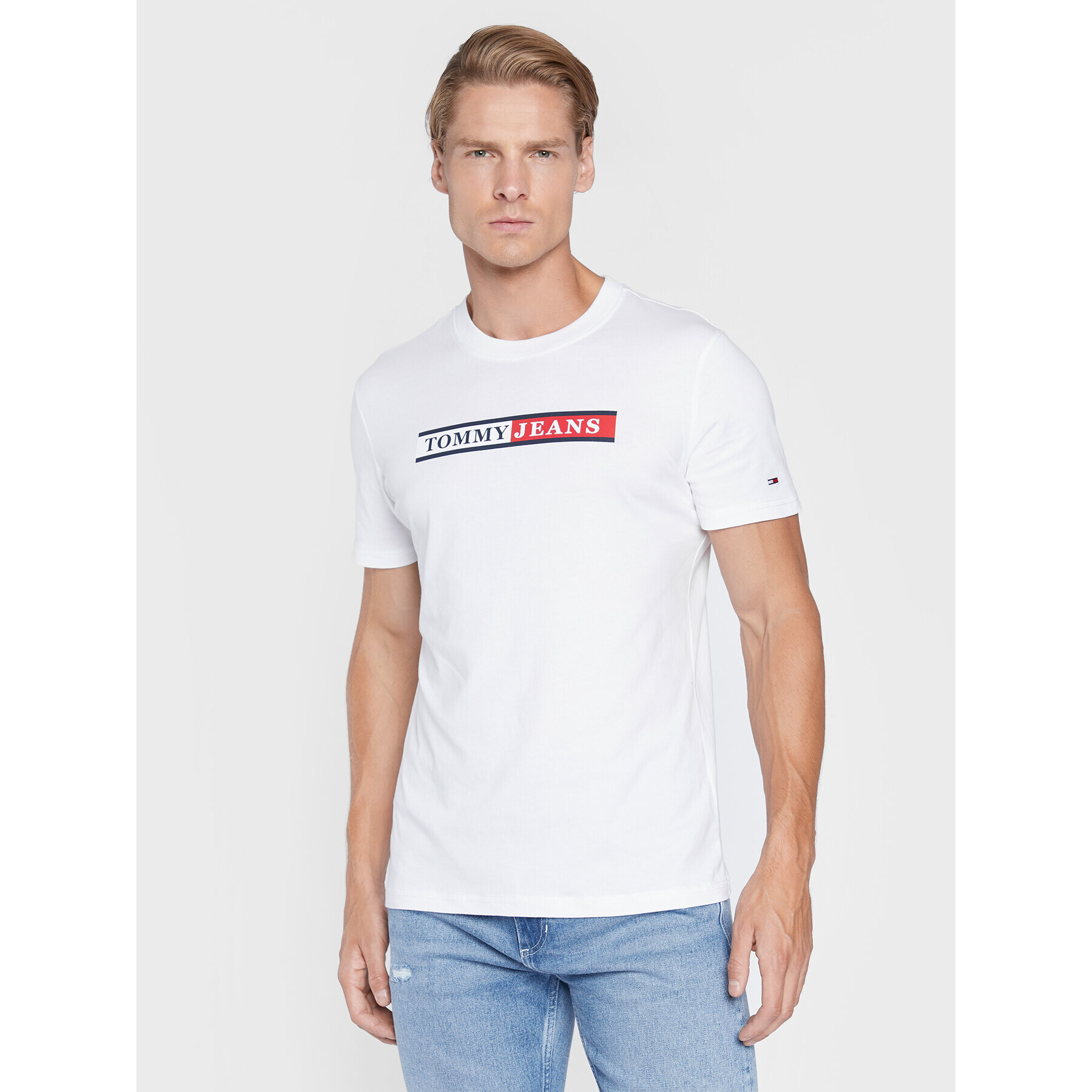 Tommy Jeans Póló Essential DM0DM14979 Fehér Slim Fit - Pepit.hu