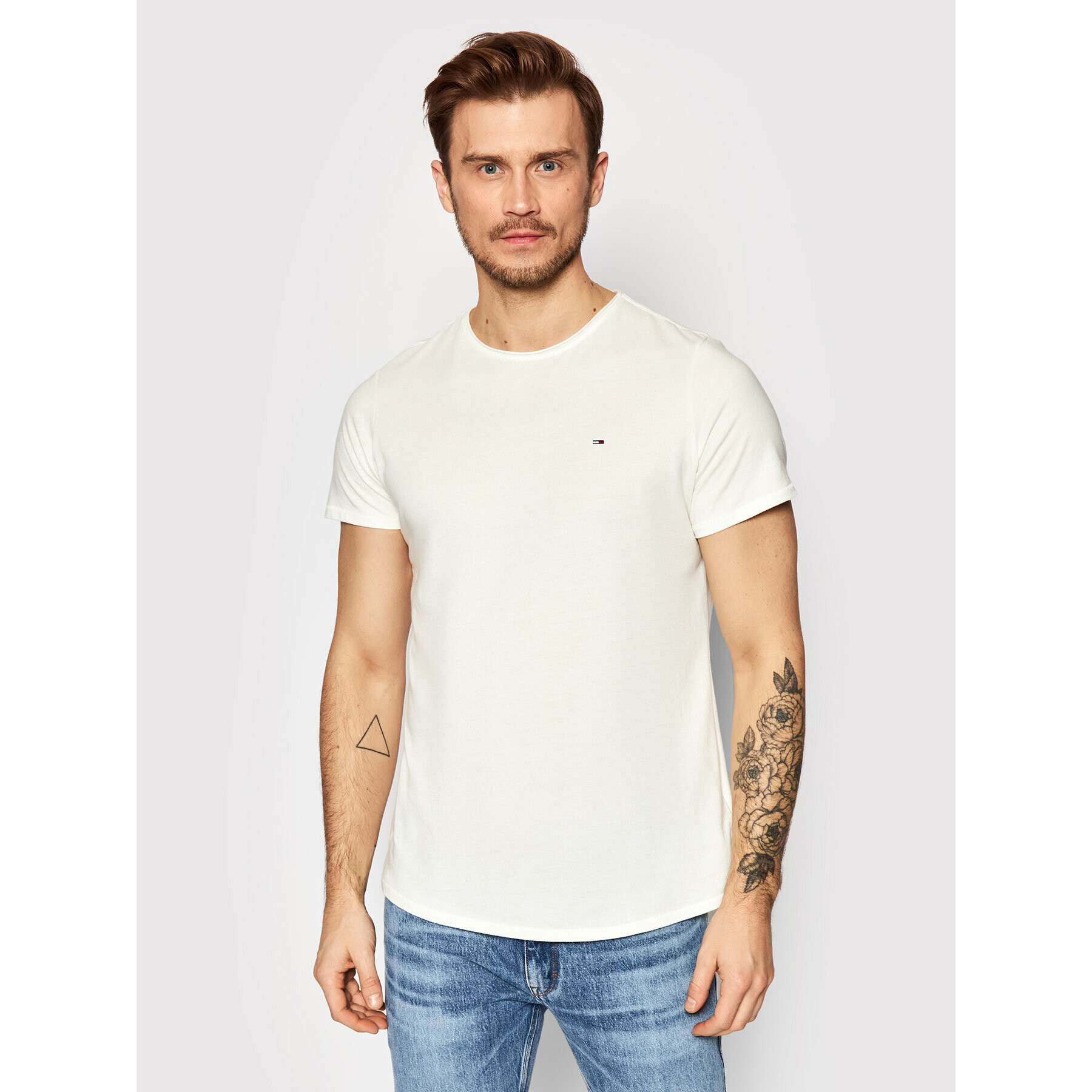 Tommy Jeans Póló Jaspe DM0DM09586 Bézs Slim Fit - Pepit.hu