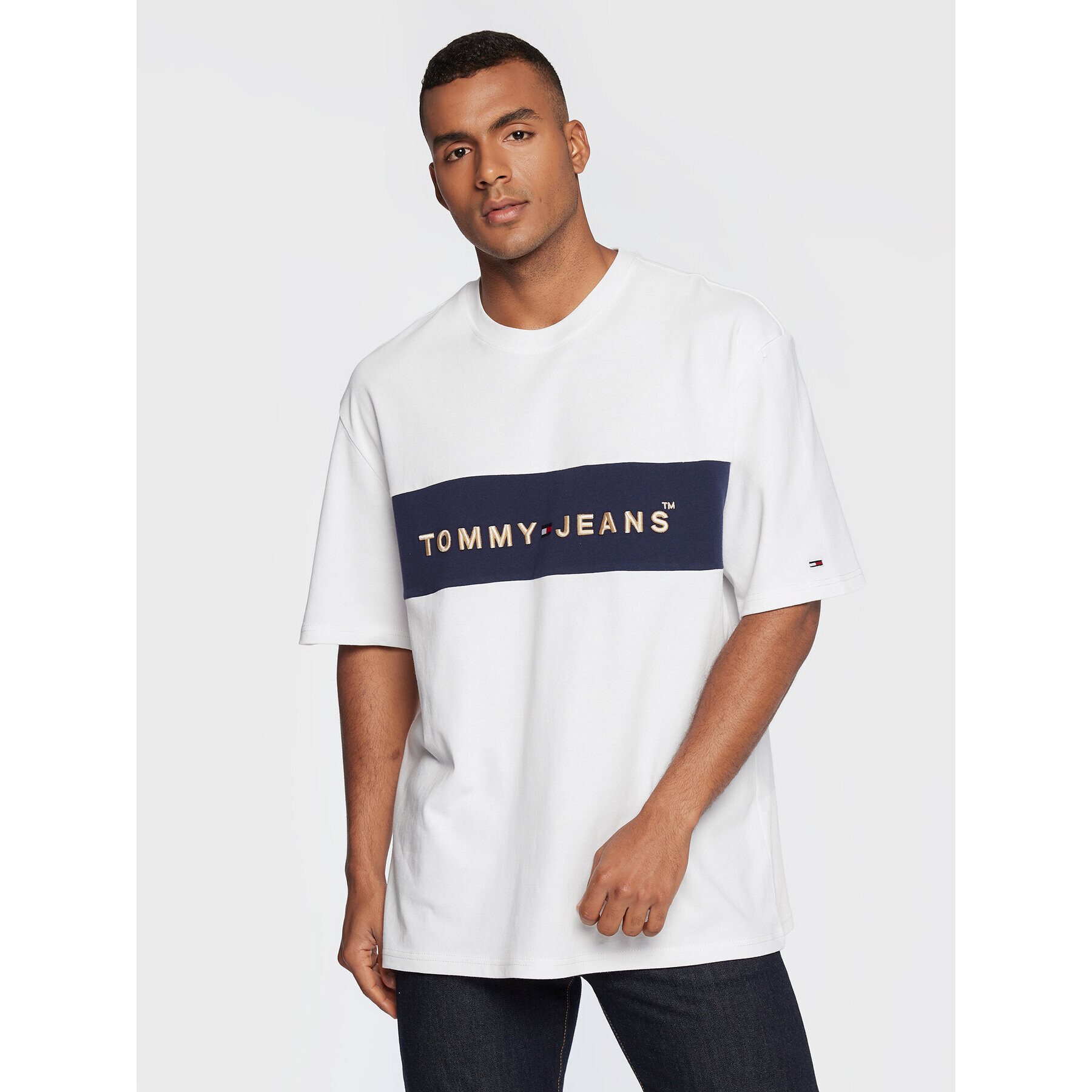 Tommy Jeans Póló Printed Archive DM0DM14016 Fehér Regular Fit - Pepit.hu