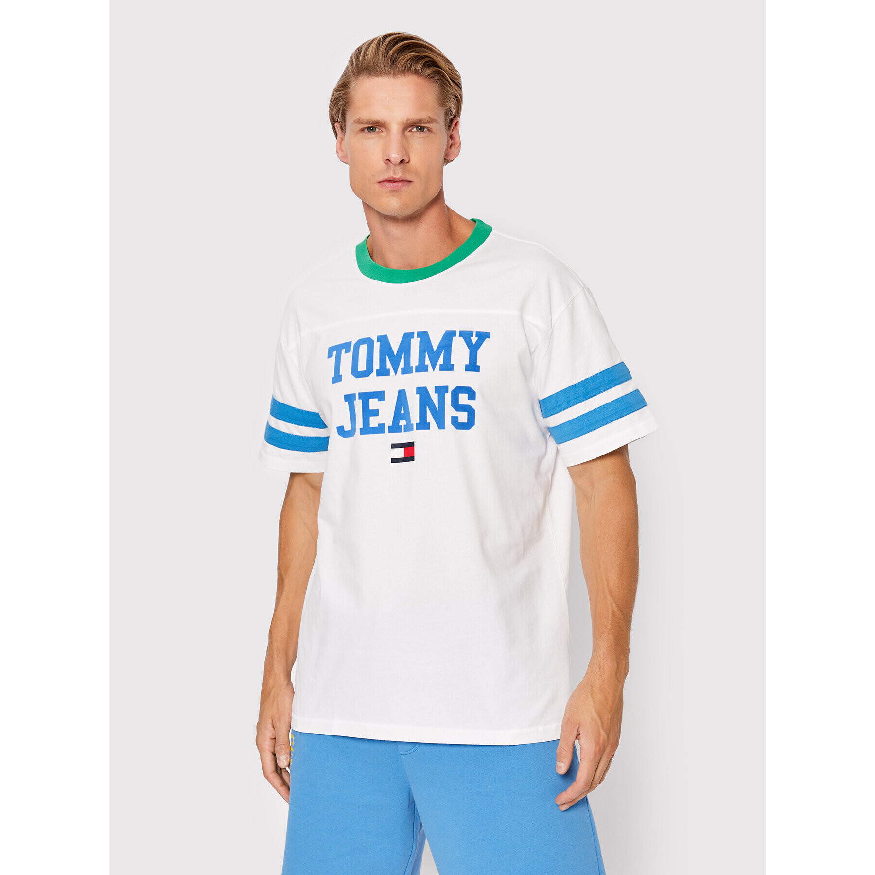 Tommy Jeans Póló Ringer DM0DM14942 Fehér Regular Fit - Pepit.hu