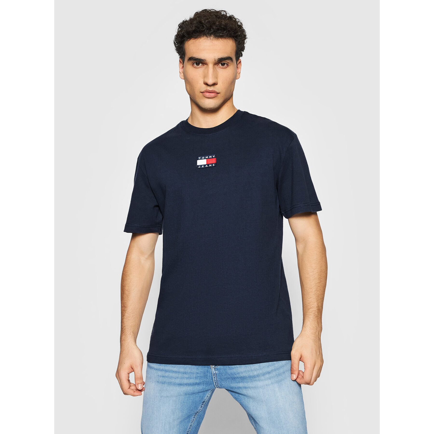 Tommy Jeans Póló Tjm Badge Tee DM0DM10925 Sötétkék Loose Fit - Pepit.hu