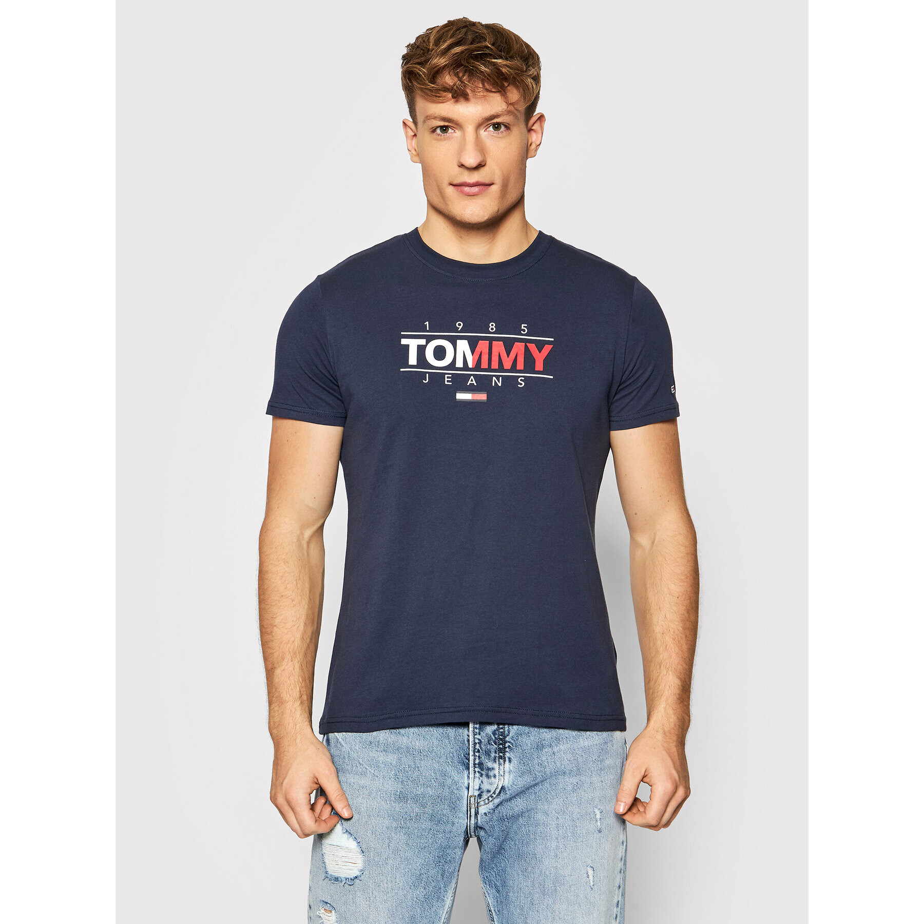 Tommy Jeans Póló Tjm Essential Graphic DM0DM11600 Sötétkék Regular Fit - Pepit.hu