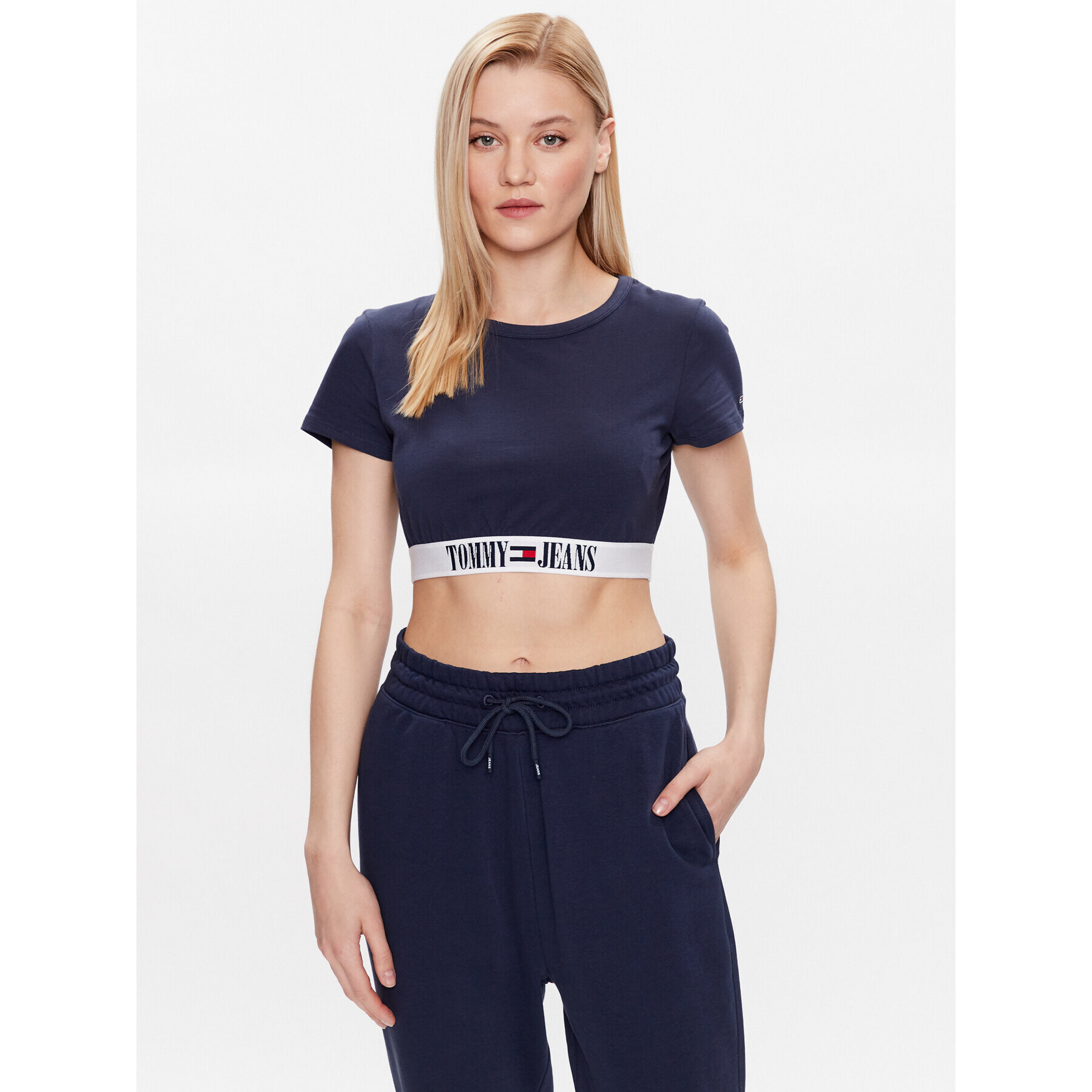 Tommy Jeans Póló UW0UW04407 Sötétkék Slim Fit - Pepit.hu