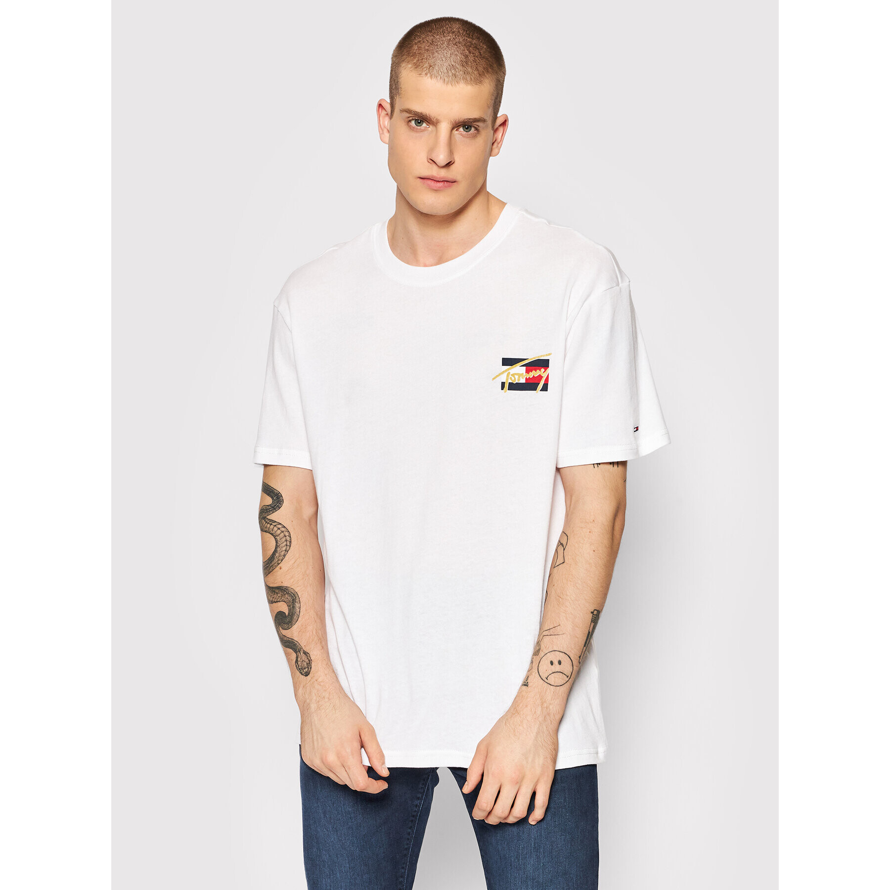 Tommy Jeans Póló Vintage Circular DM0DM11689 Fehér Regular Fit - Pepit.hu