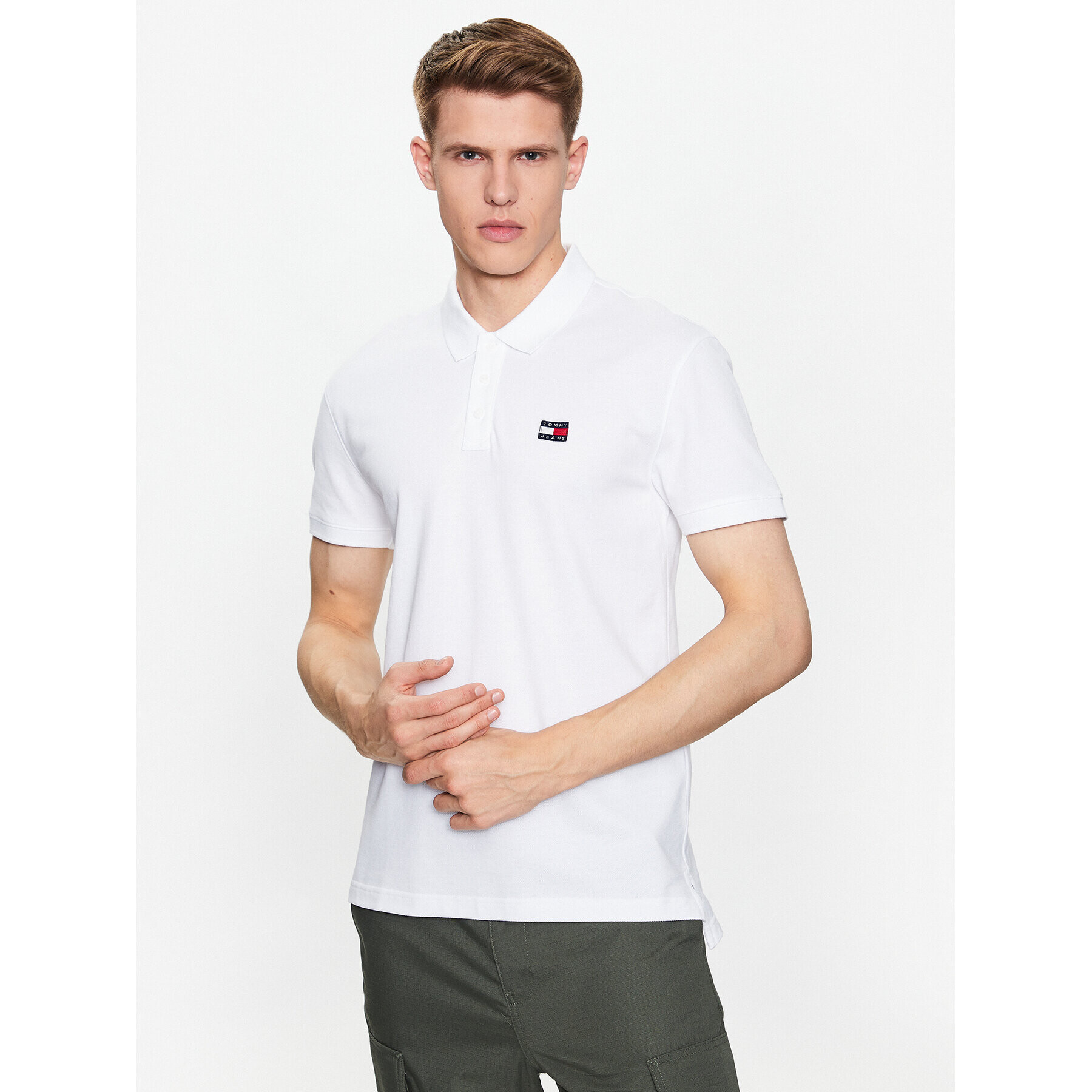 Tommy Jeans Pólóing Classic Badge DM0DM16224 Fehér Regular Fit - Pepit.hu