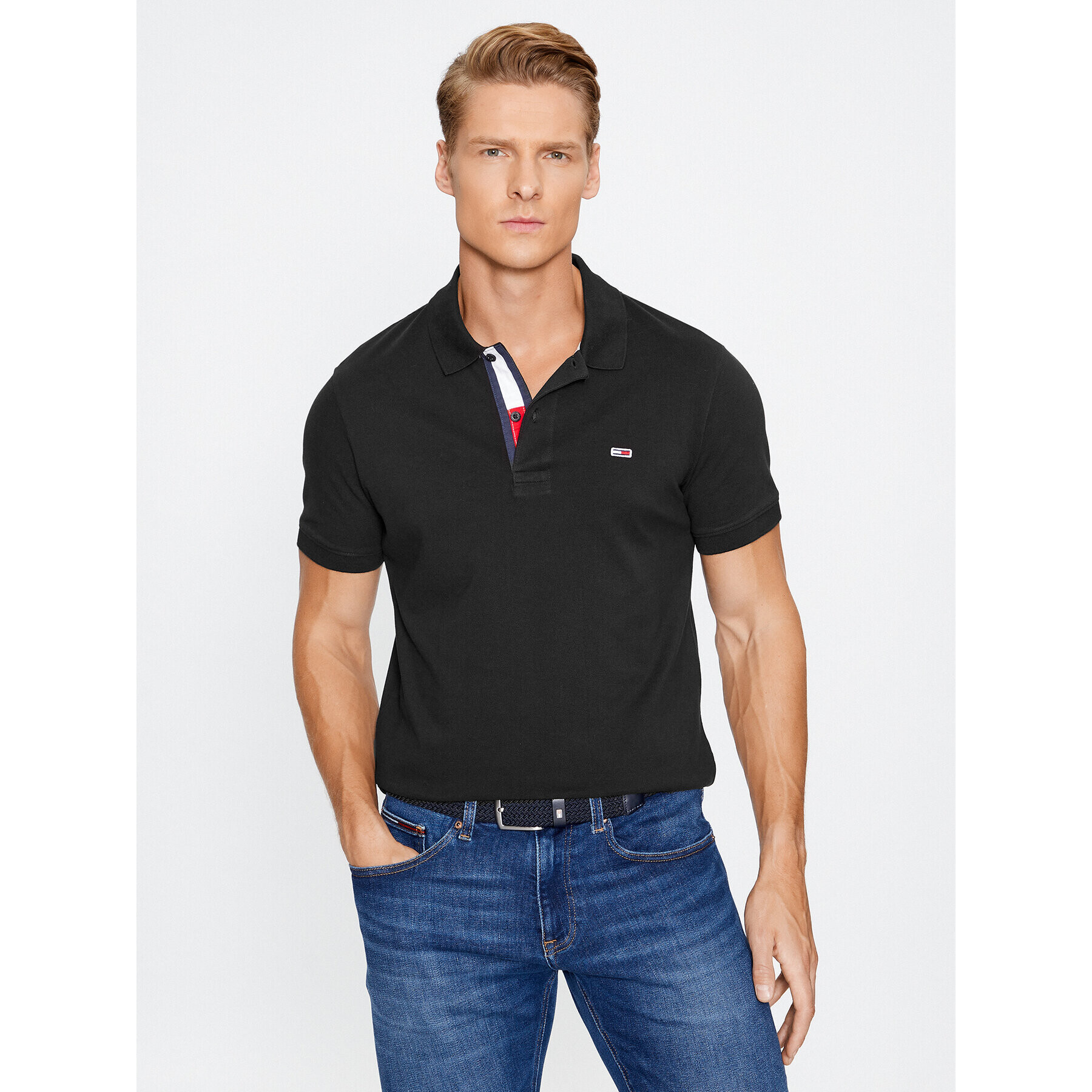 Tommy Jeans Pólóing DM0DM15370 Fekete Slim Fit - Pepit.hu