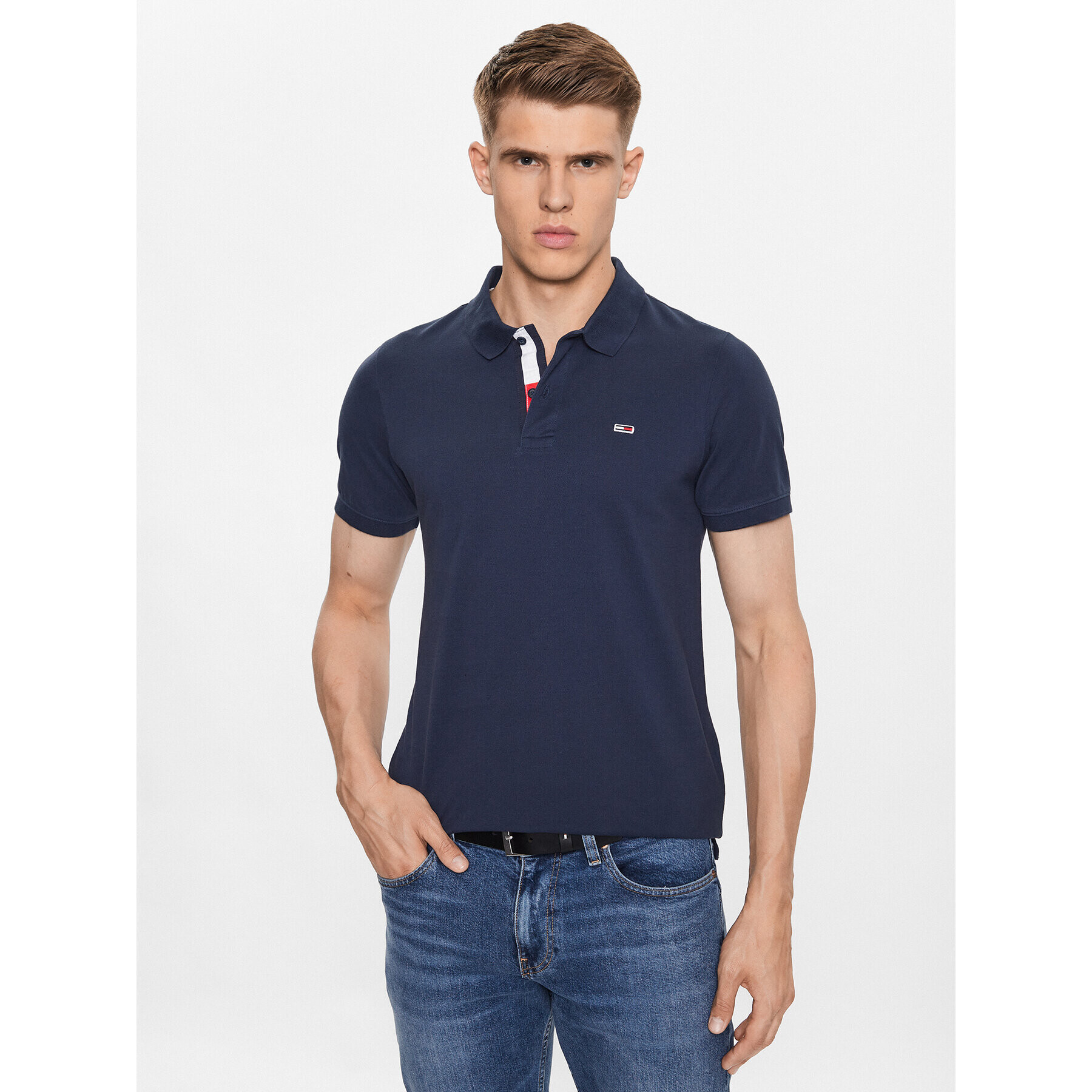 Tommy Jeans Pólóing DM0DM15370 Sötétkék Slim Fit - Pepit.hu