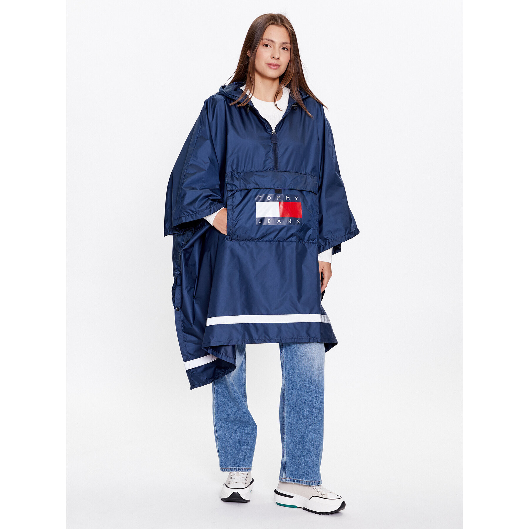 Tommy Jeans Poncsó AW0AW11015XNL Színes Relaxed Fit - Pepit.hu