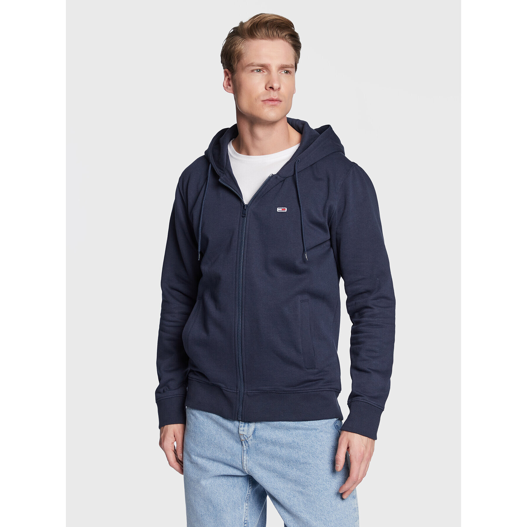 Tommy Jeans Pulóver Back Linear DM0DM15694 Sötétkék Regular Fit - Pepit.hu