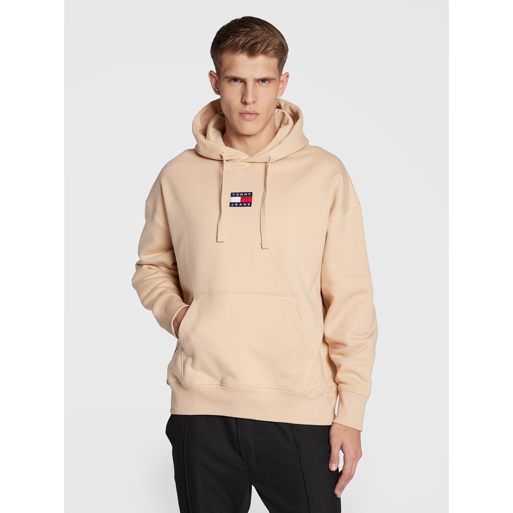 Tommy Jeans Pulóver Badge DM0DM10904 Bézs Regular Fit - Pepit.hu