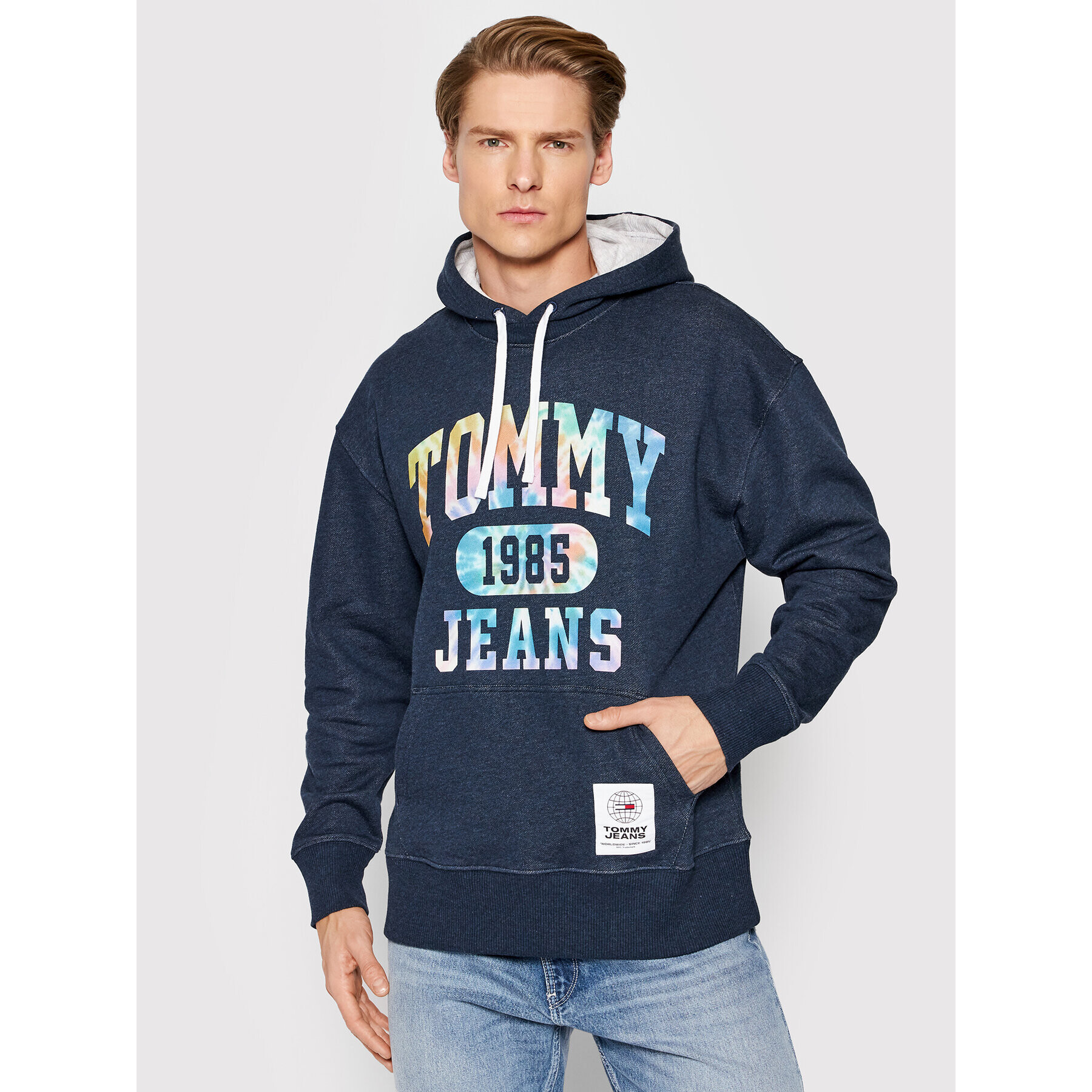 Tommy Jeans Pulóver College DM0DM12350 Sötétkék Regular Fit - Pepit.hu