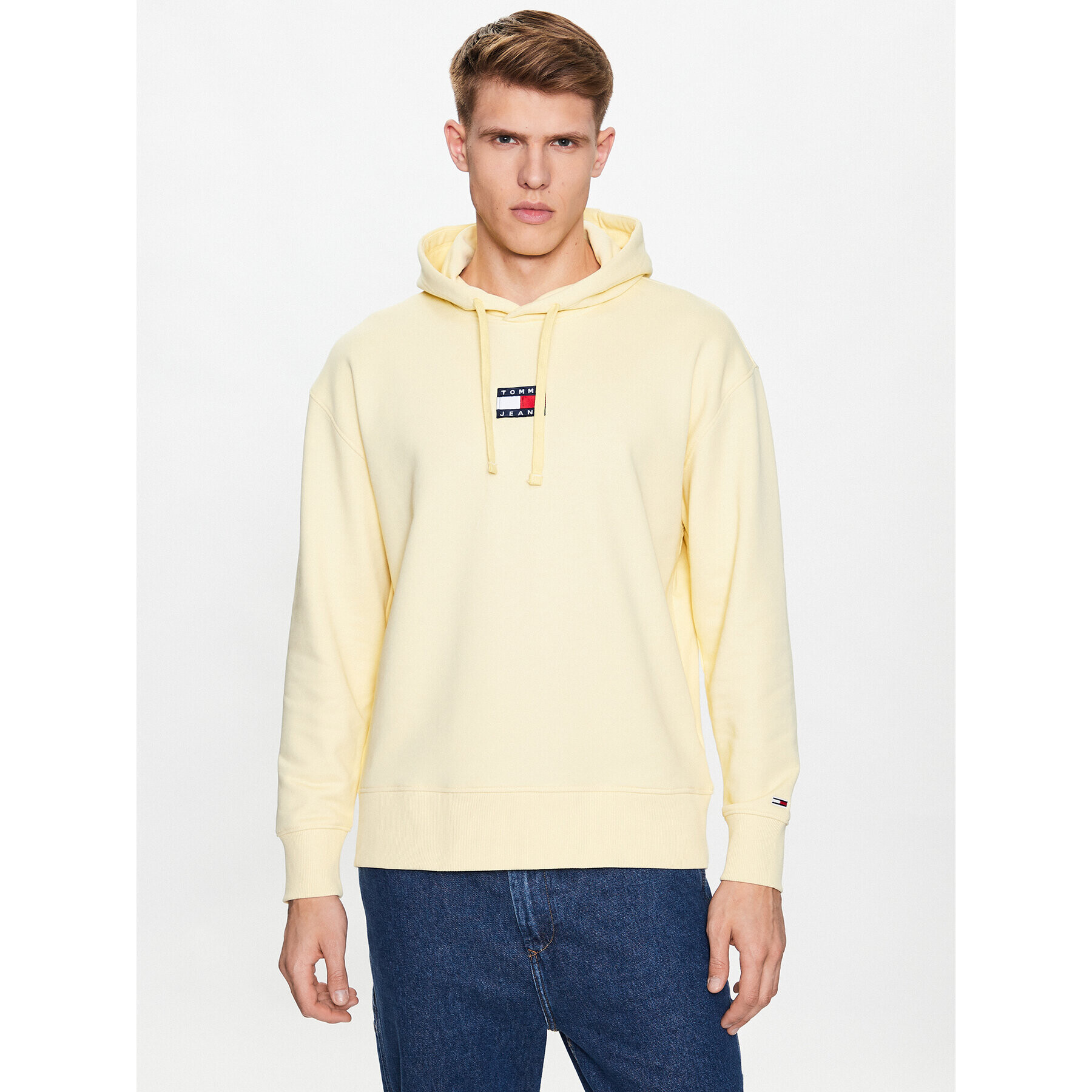 Tommy Jeans Pulóver College DM0DM16384 Sárga Relaxed Fit - Pepit.hu