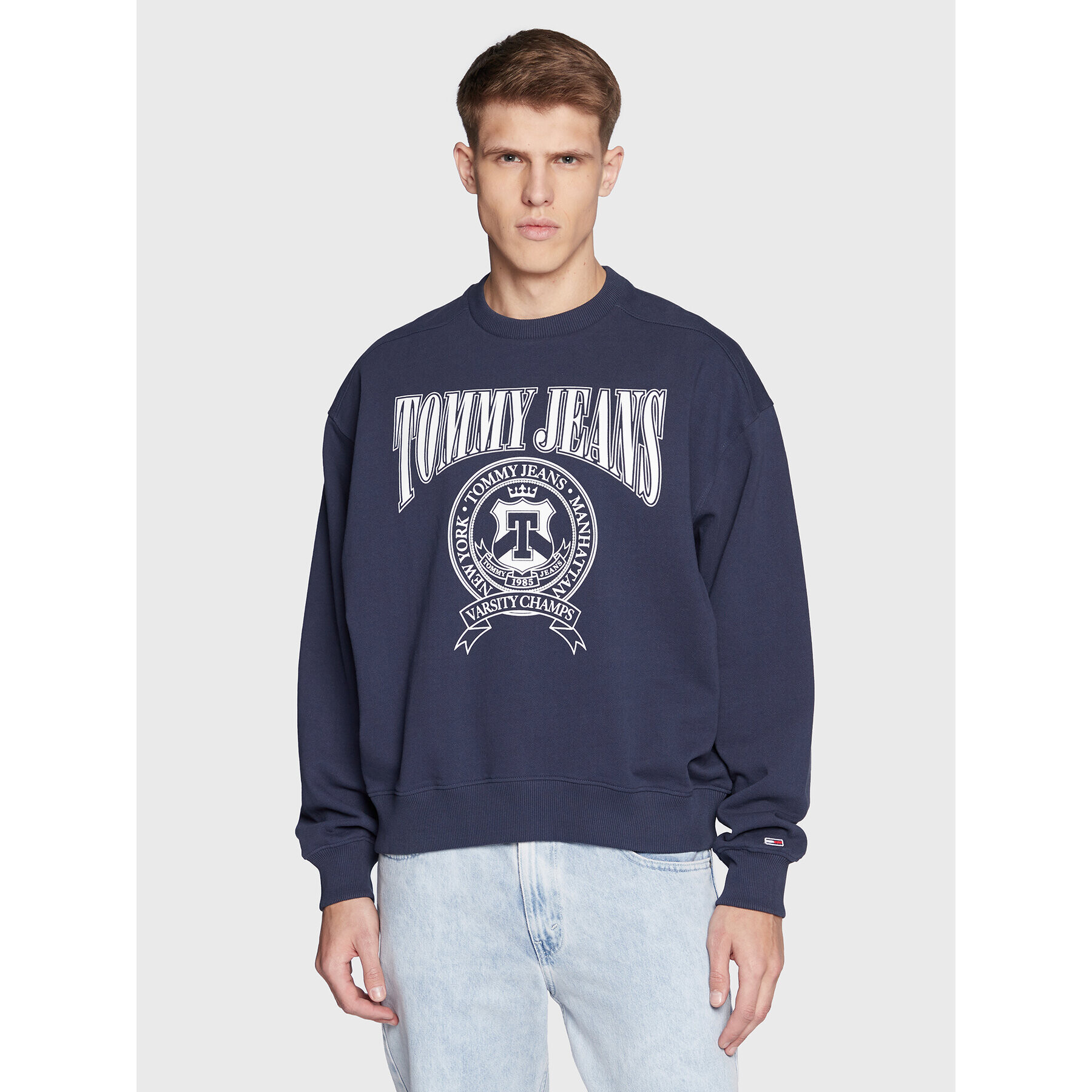 Tommy Jeans Pulóver Comfort DM0DM15709 Sötétkék Regular Fit - Pepit.hu