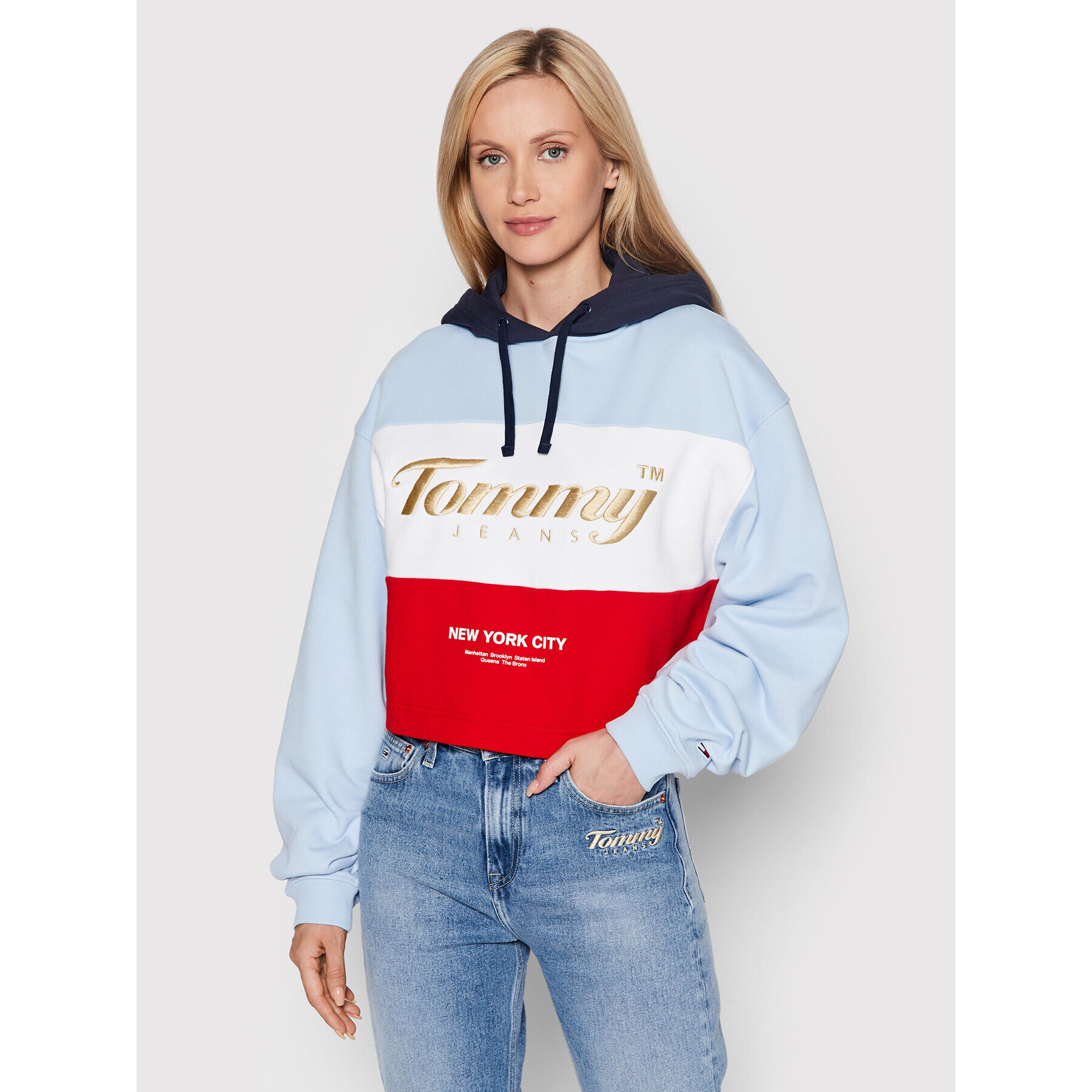 Tommy Jeans Pulóver Crop Archive DW0DW13831 Színes Relaxed Fit - Pepit.hu