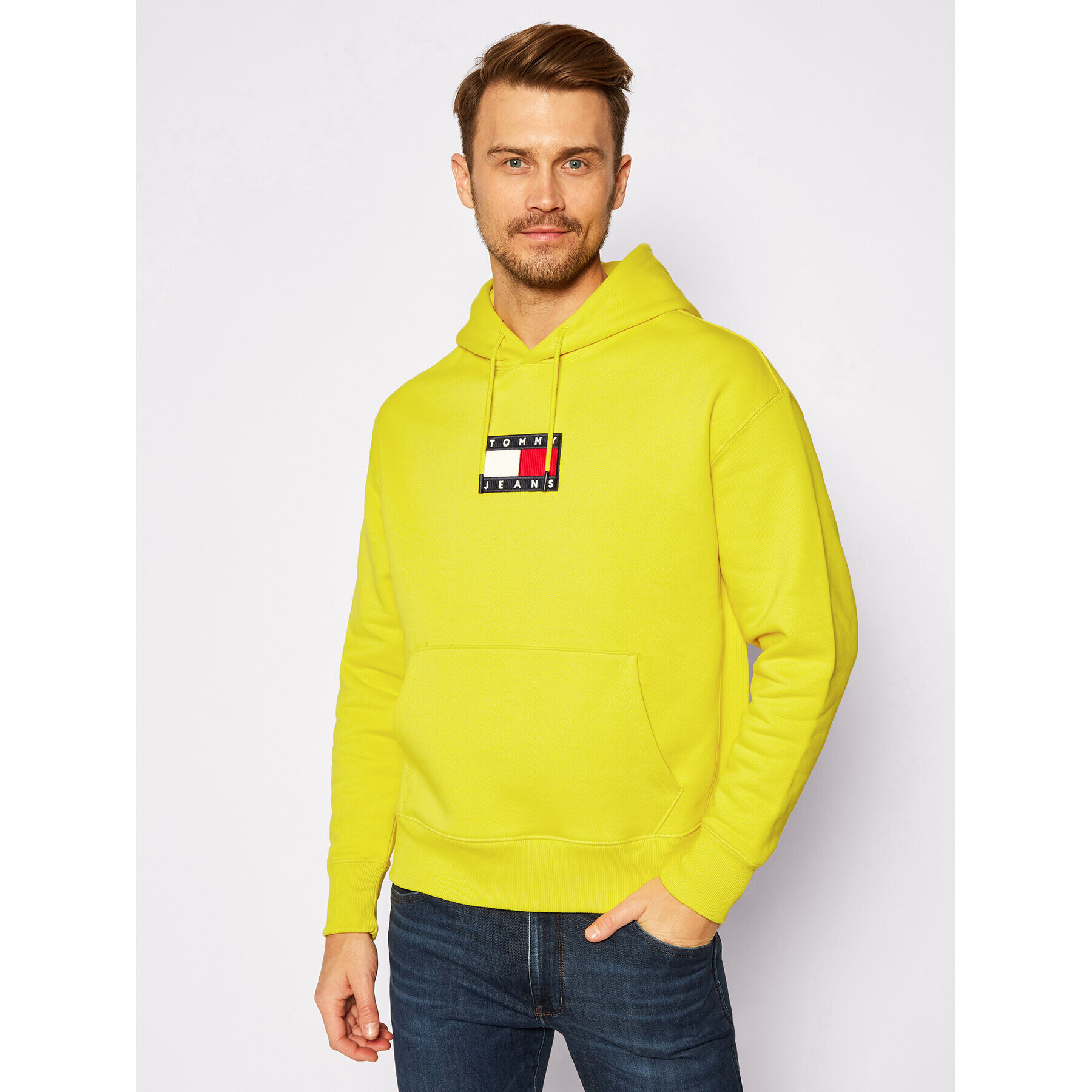 Tommy Jeans Pulóver DM0DM08726 Sárga Regular Fit - Pepit.hu