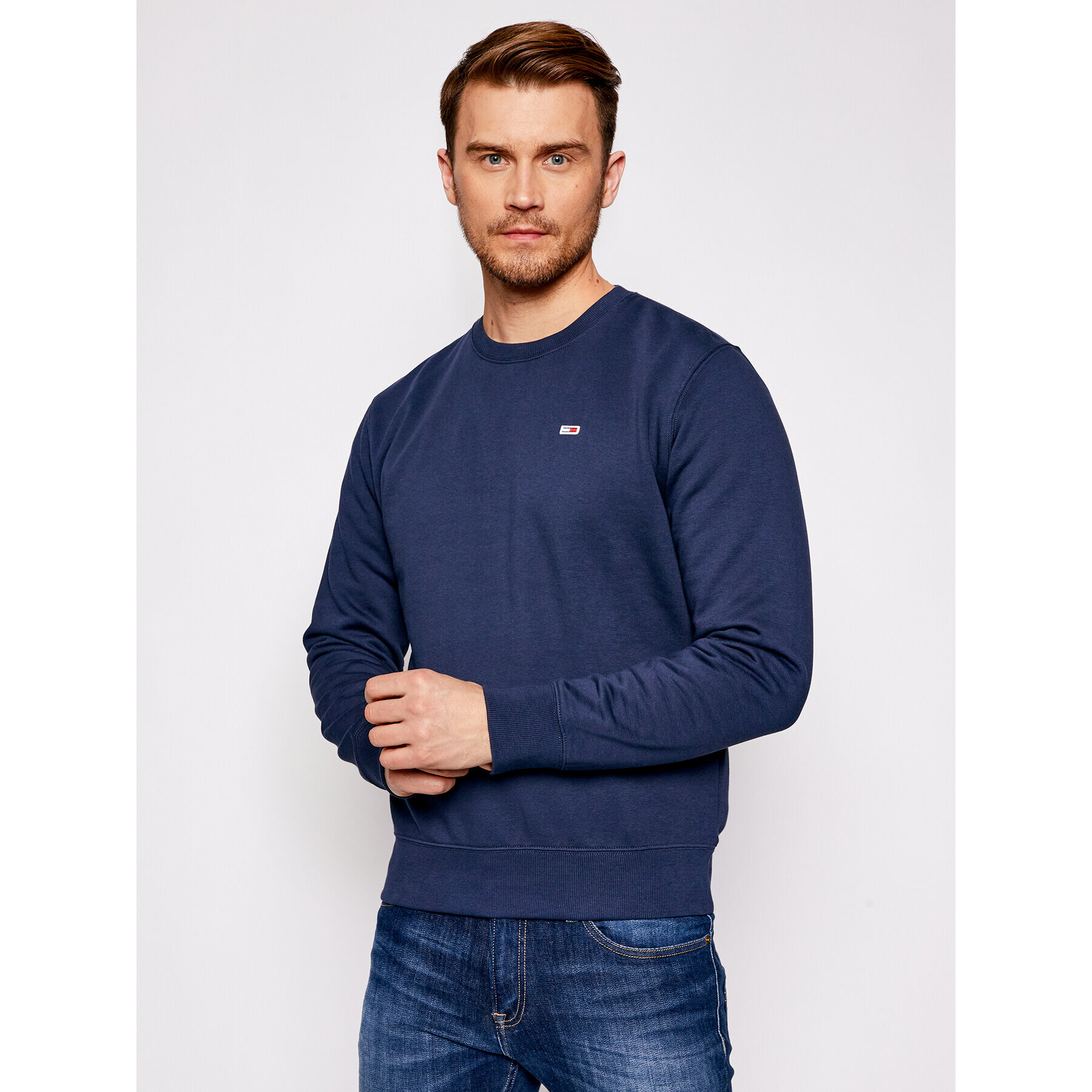 Tommy Jeans Pulóver DM0DM09591 Sötétkék Regular Fit - Pepit.hu