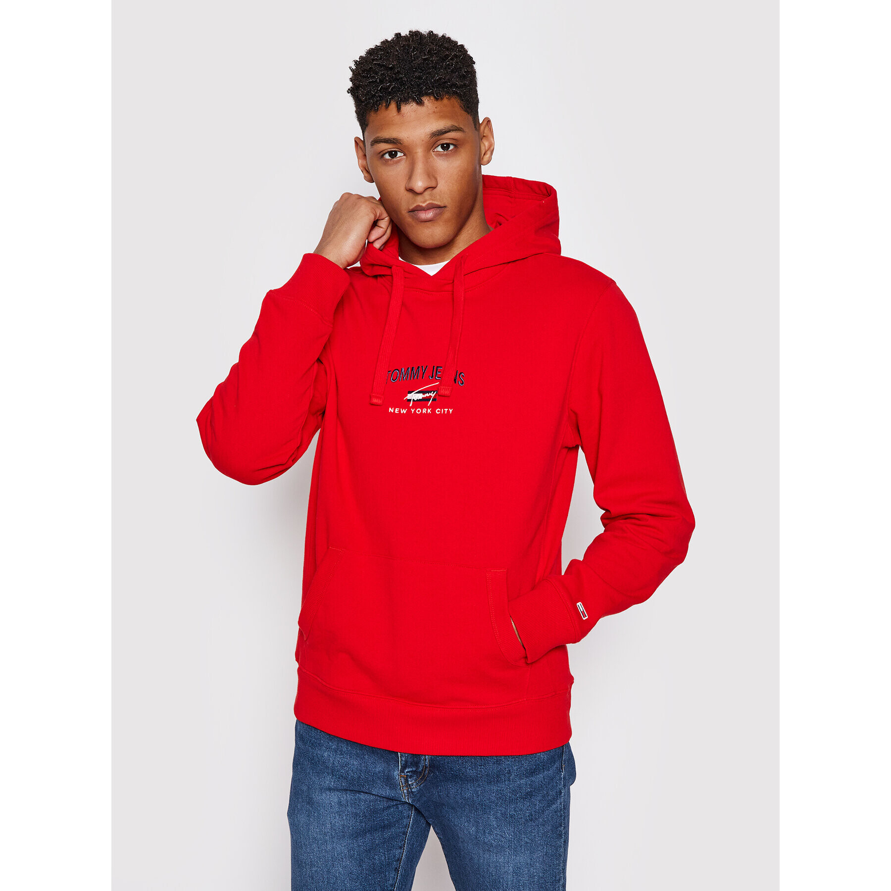 Tommy Jeans Pulóver DM0DM10208 Piros Regular Fit - Pepit.hu