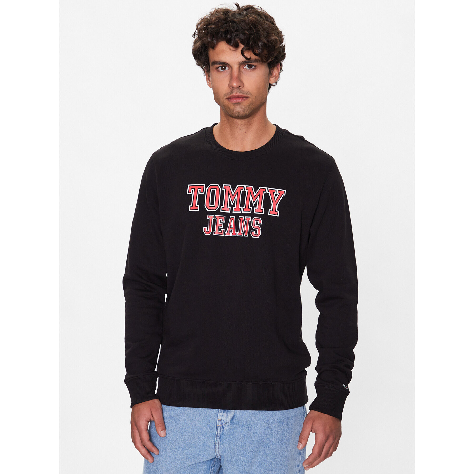 Tommy Jeans Pulóver DM0DM16366 Fekete Regular Fit - Pepit.hu