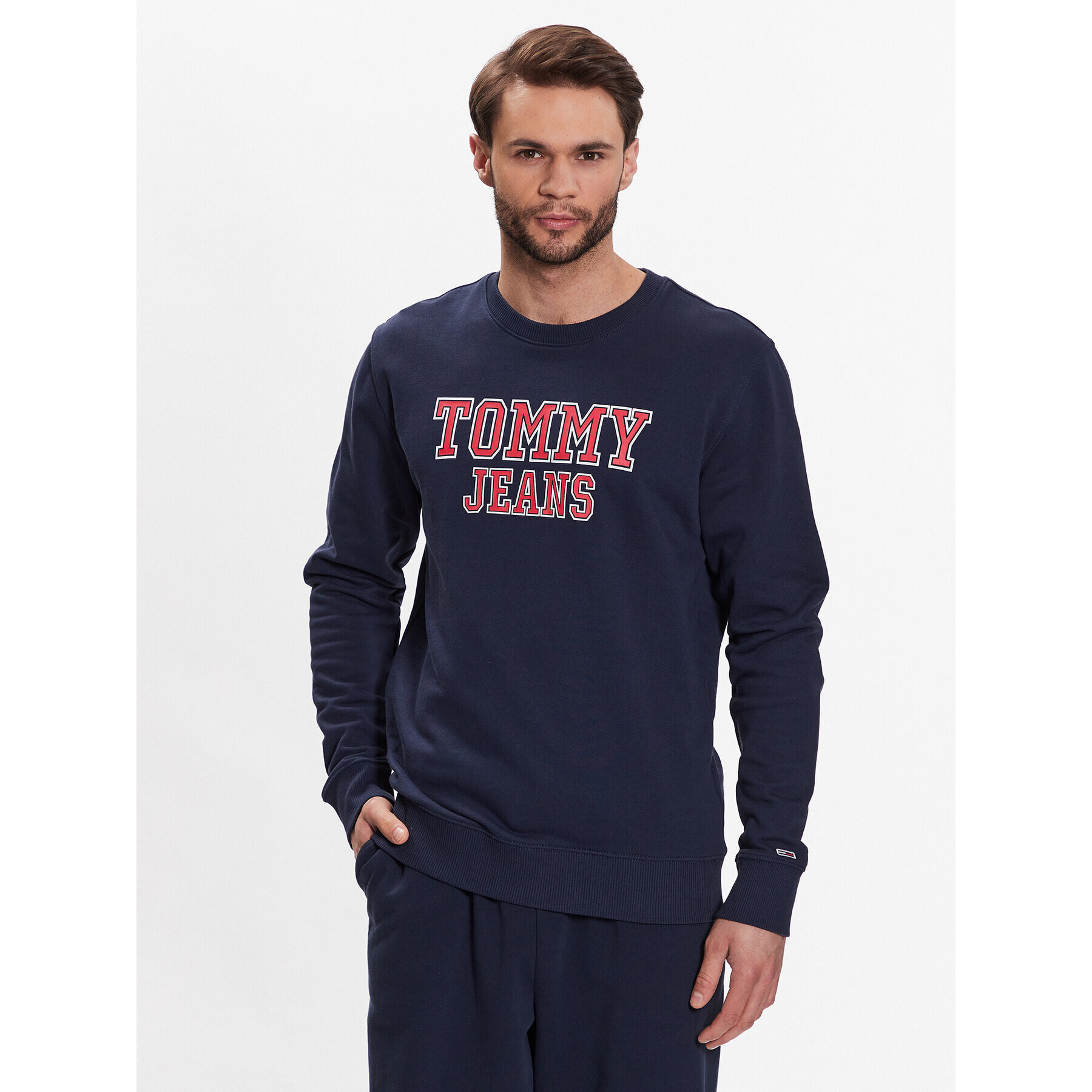 Tommy Jeans Pulóver DM0DM16366 Sötétkék Regular Fit - Pepit.hu