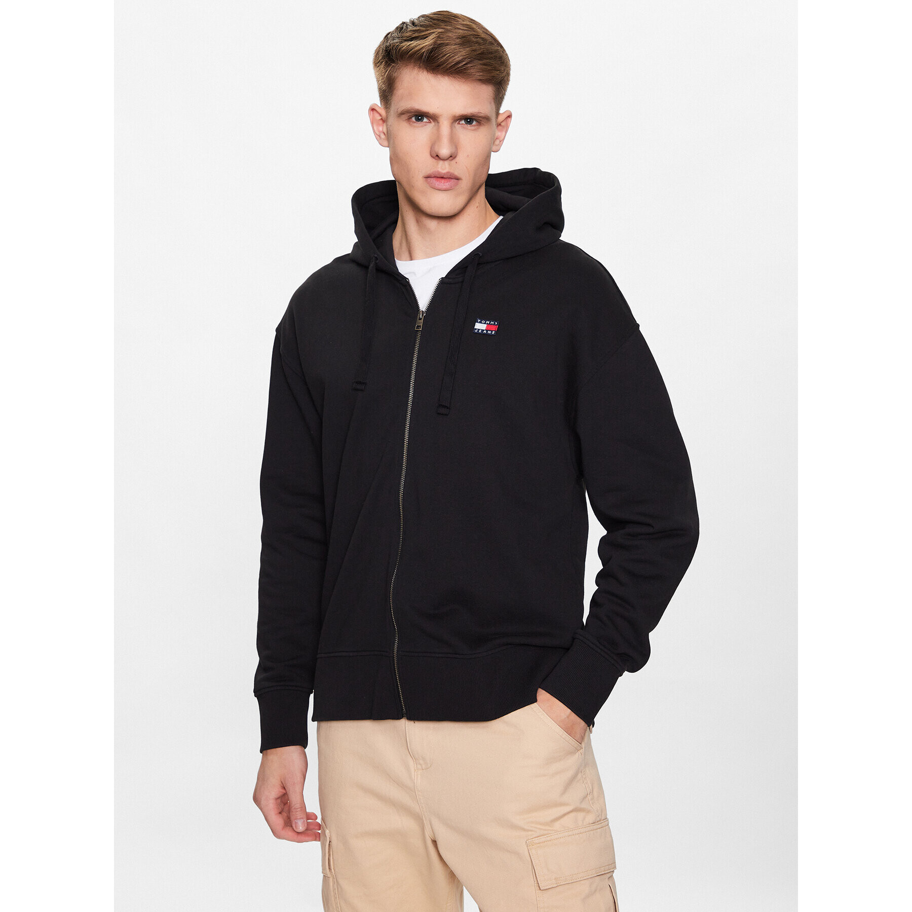 Tommy Jeans Pulóver DM0DM16368 Fekete Relaxed Fit - Pepit.hu