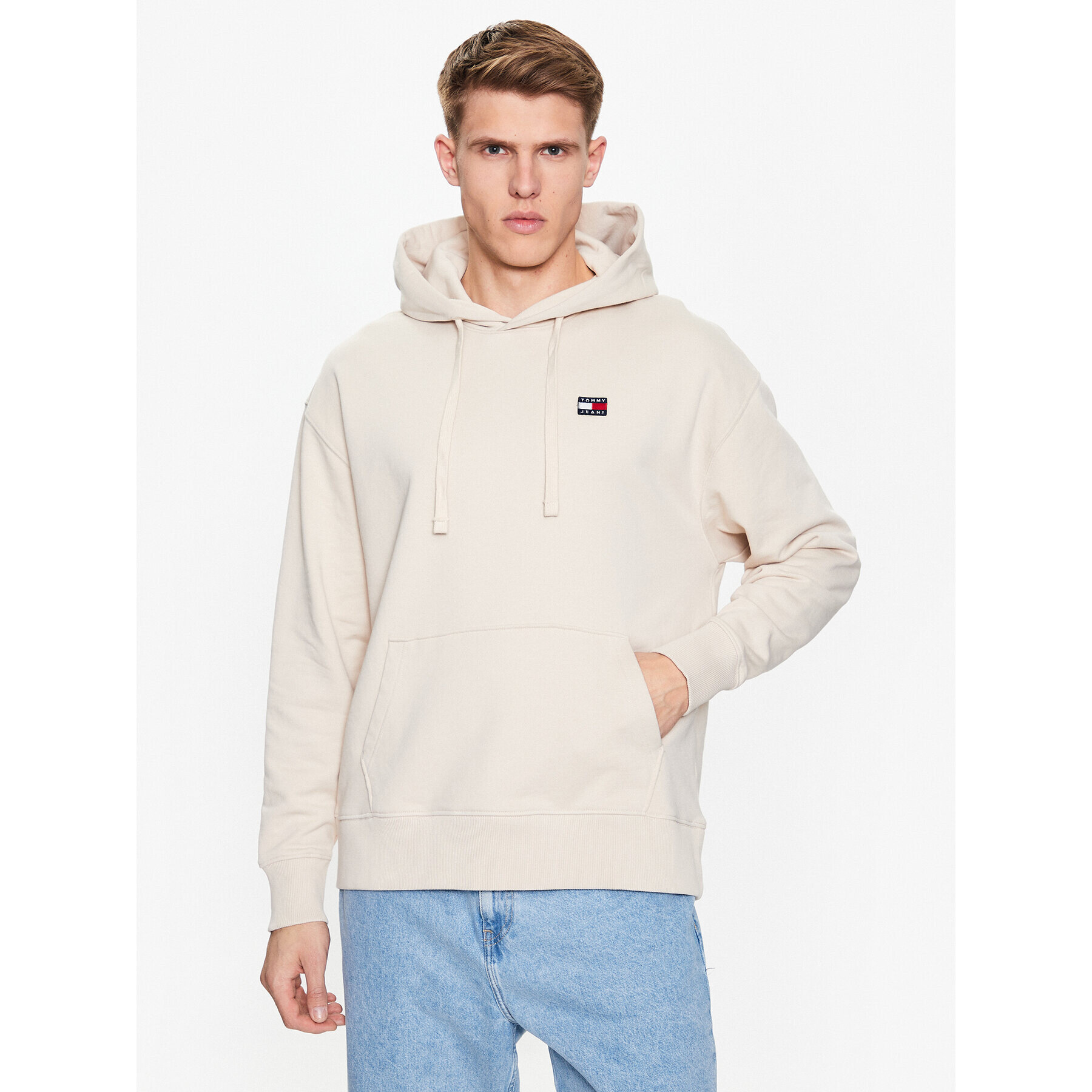 Tommy Jeans Pulóver DM0DM16369 Bézs Relaxed Fit - Pepit.hu