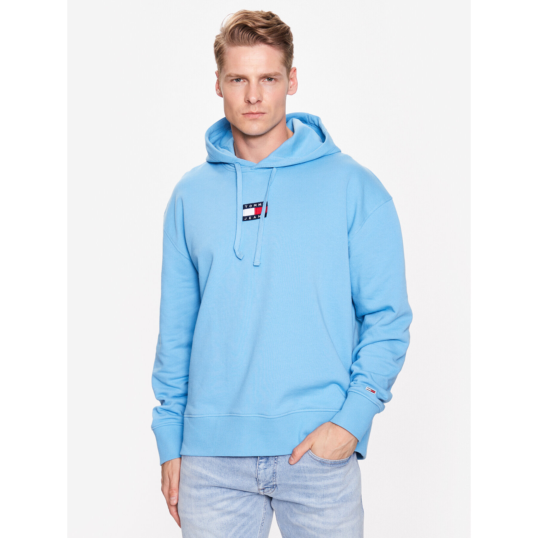 Tommy Jeans Pulóver DM0DM16384 Kék Relaxed Fit - Pepit.hu