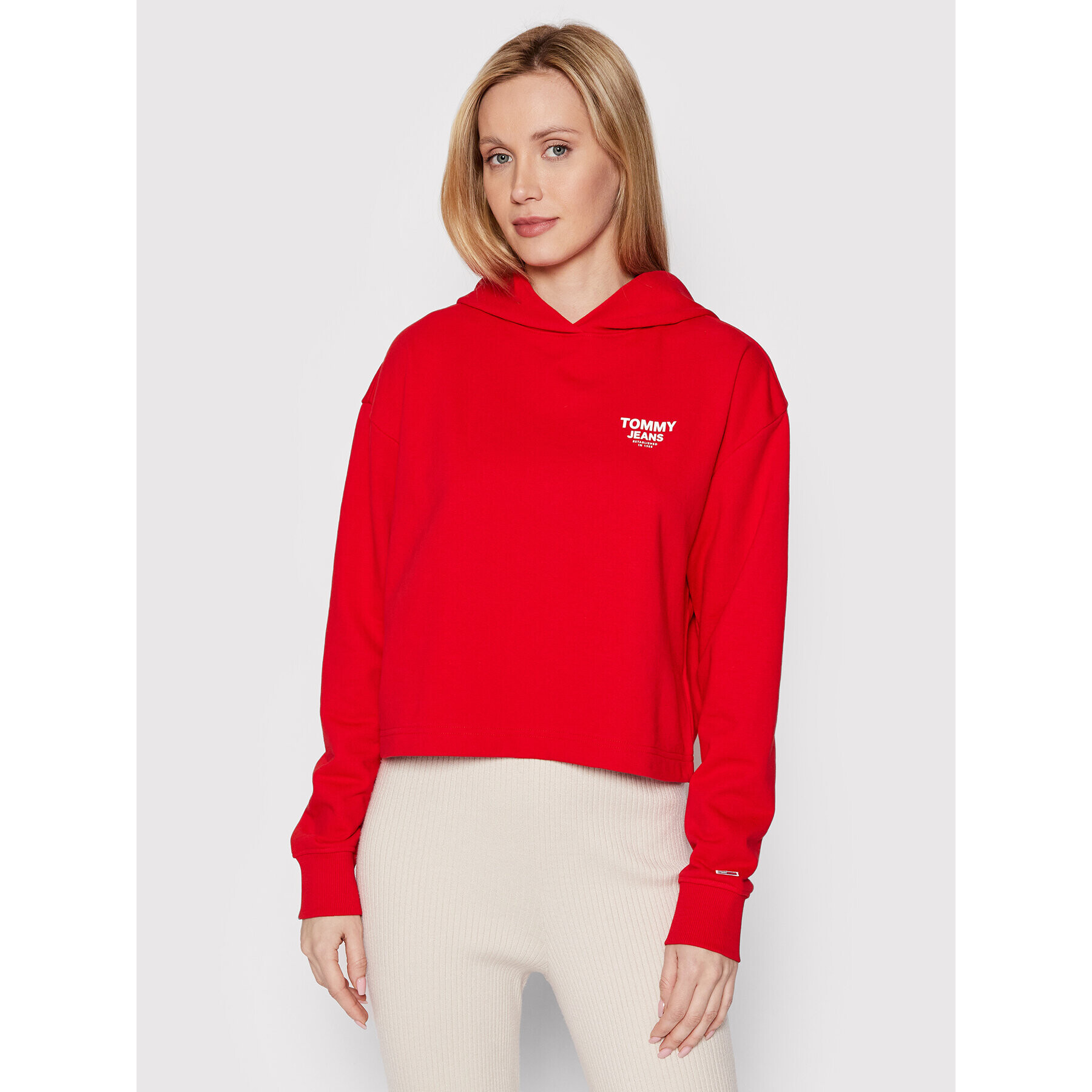 Tommy Jeans Pulóver DW0DW12719 Piros Boxy Fit - Pepit.hu