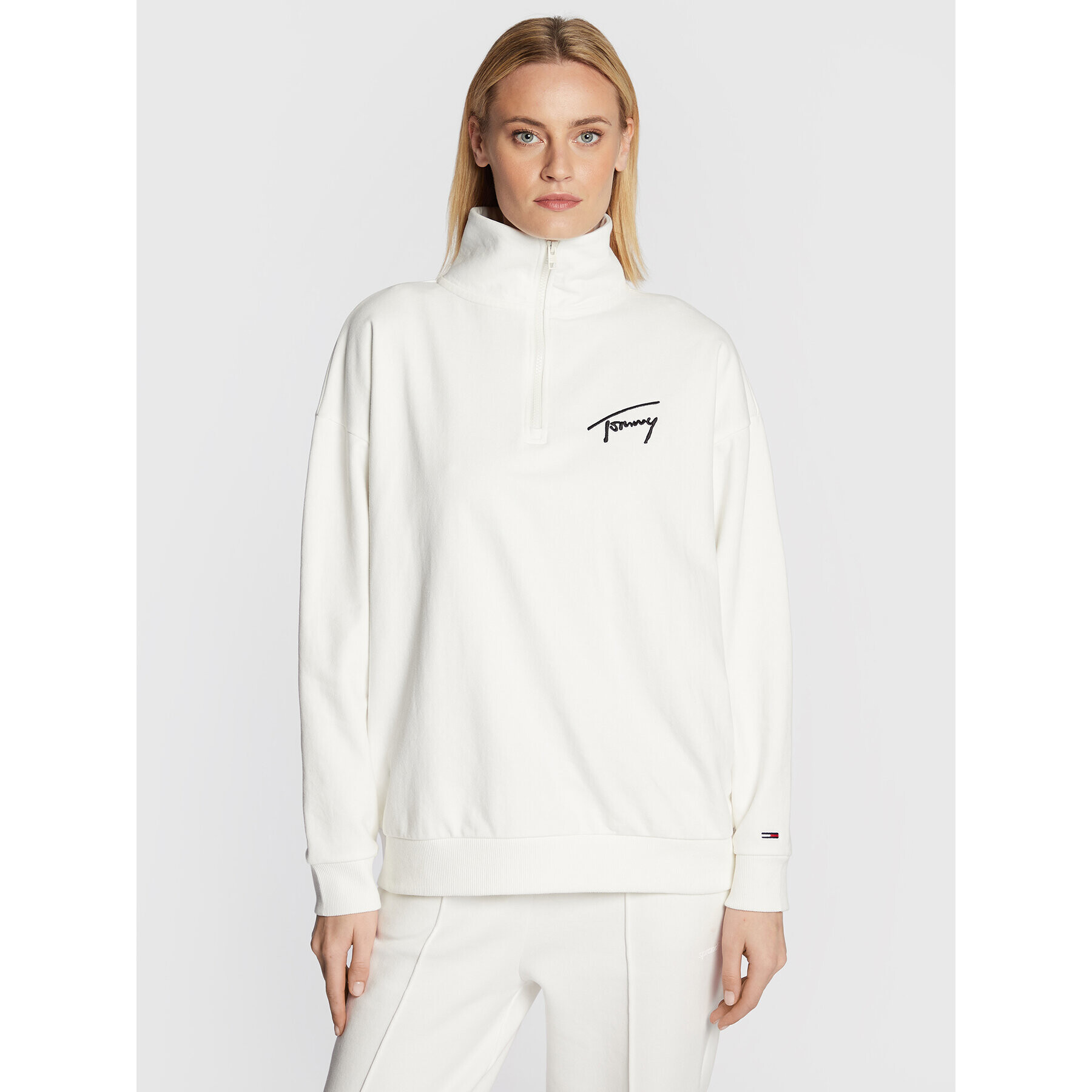 Tommy Jeans Pulóver DW0DW14337 Fehér Oversize - Pepit.hu